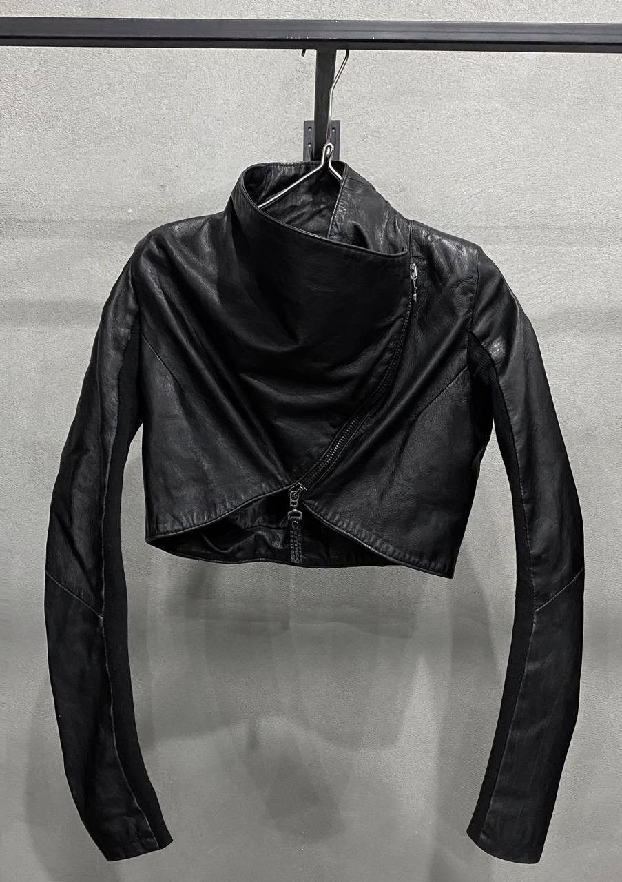 Other Italian Horse Leather Asymmetric Crop Jacket Size S / US 4 / IT 40 - 6 Thumbnail