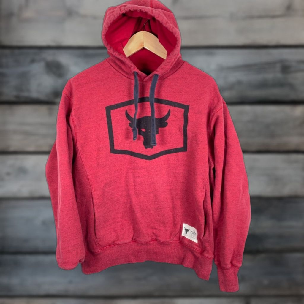Under Armour Under armour Project Rock Hoodie Mens Large Red Drawstring Pullover Sweatshirt Size US L / EU 52-54 / 3 - 1 Thumbnail