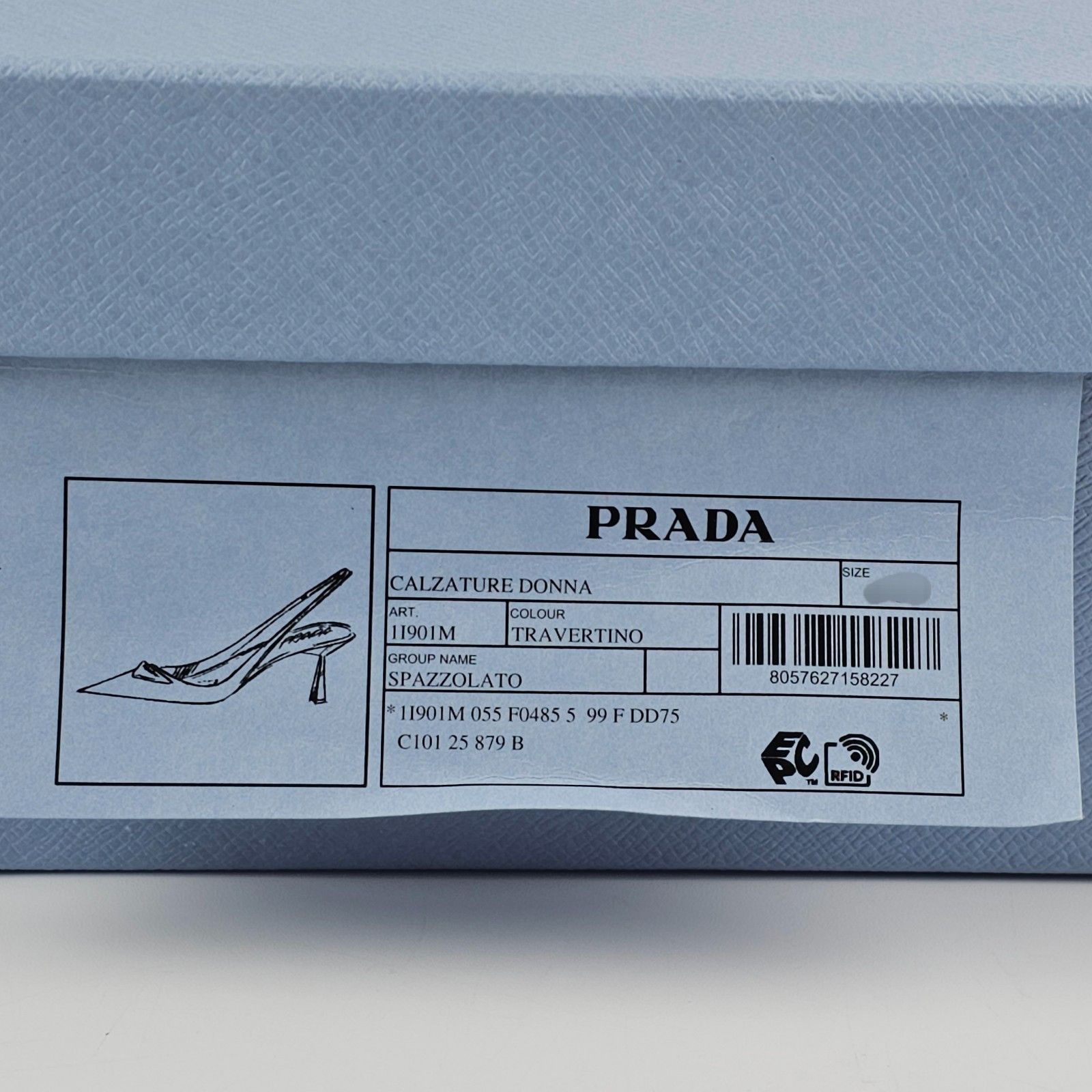 Prada PRADA $1220 Travertine Stone 55mm Slingback Pumps New & Auth Size US 7 / IT 37 - 2 Thumbnail