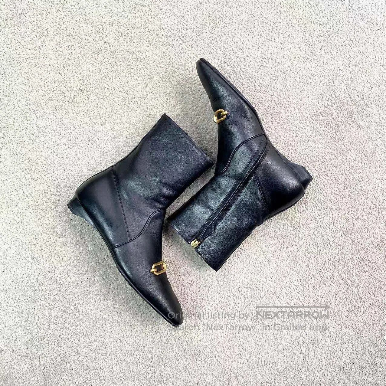 Hermes Hermes Goatskin booties for outdoor recreation| Size US 5.5 / IT 35.5 - 4 Thumbnail