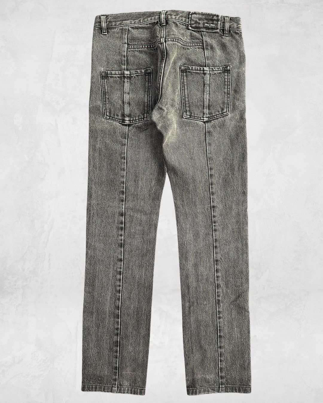 Miu Miu × Prada 1990s Deconstructed Dark Wash Denim Pants Size US 31 - 8 Thumbnail