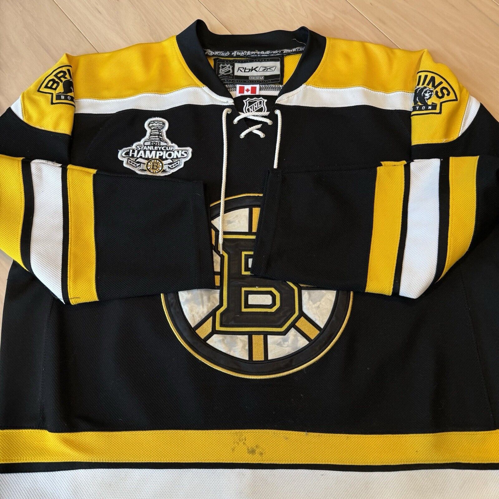 NHL × Reebok Rich Peverley Boston Bruins Jersey 50 Black Yellow NHL CCM Size US M / EU 48-50 / 2 - 6 Thumbnail