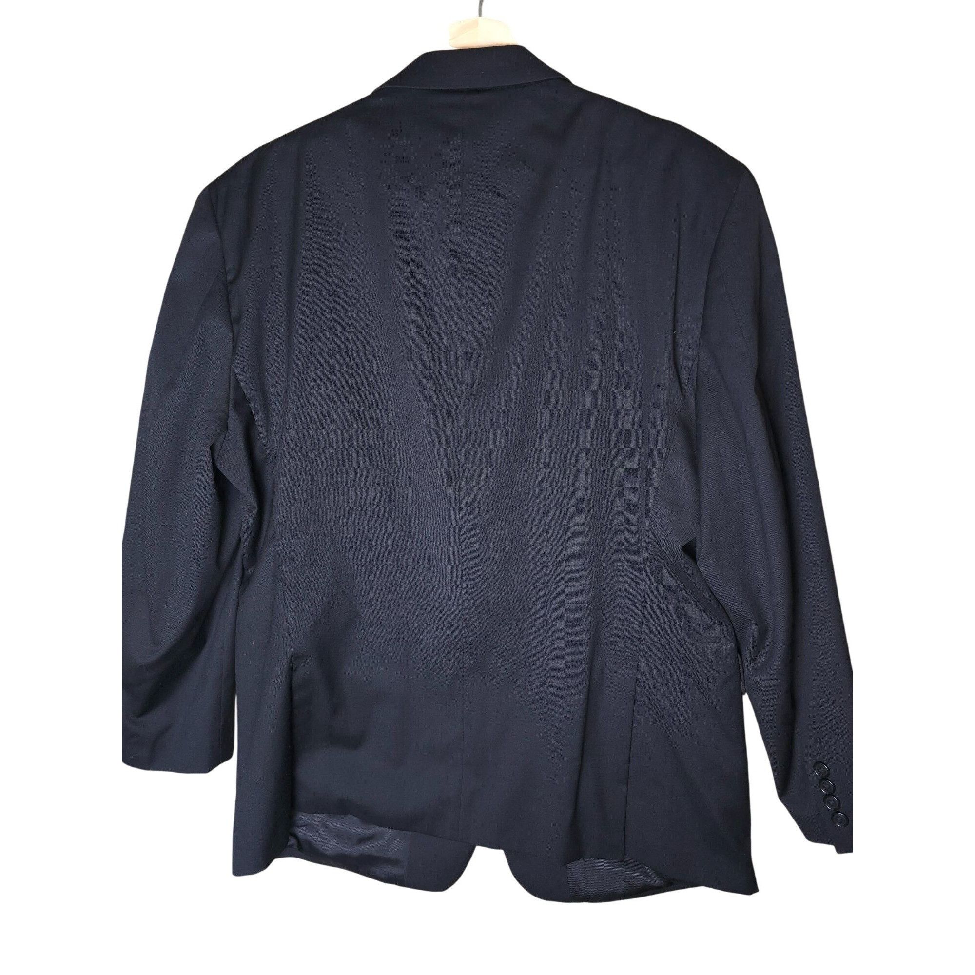 Calvin Klein Calvin Klein Mens Black Wool Blazer 46R Two-Button Suit Jack Size 46R - 10 Thumbnail