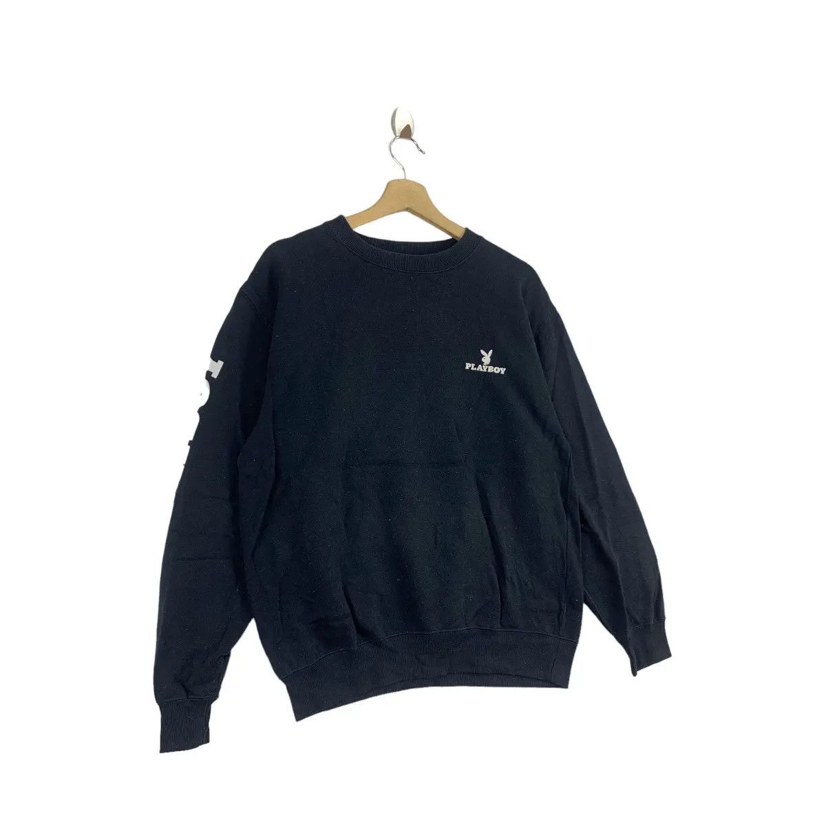 Playboy Vintage PLAYBOY MAGAZINE Rabbit Head Bunny Black Sweatshirt Size L / US 10 / IT 46 - 6 Thumbnail