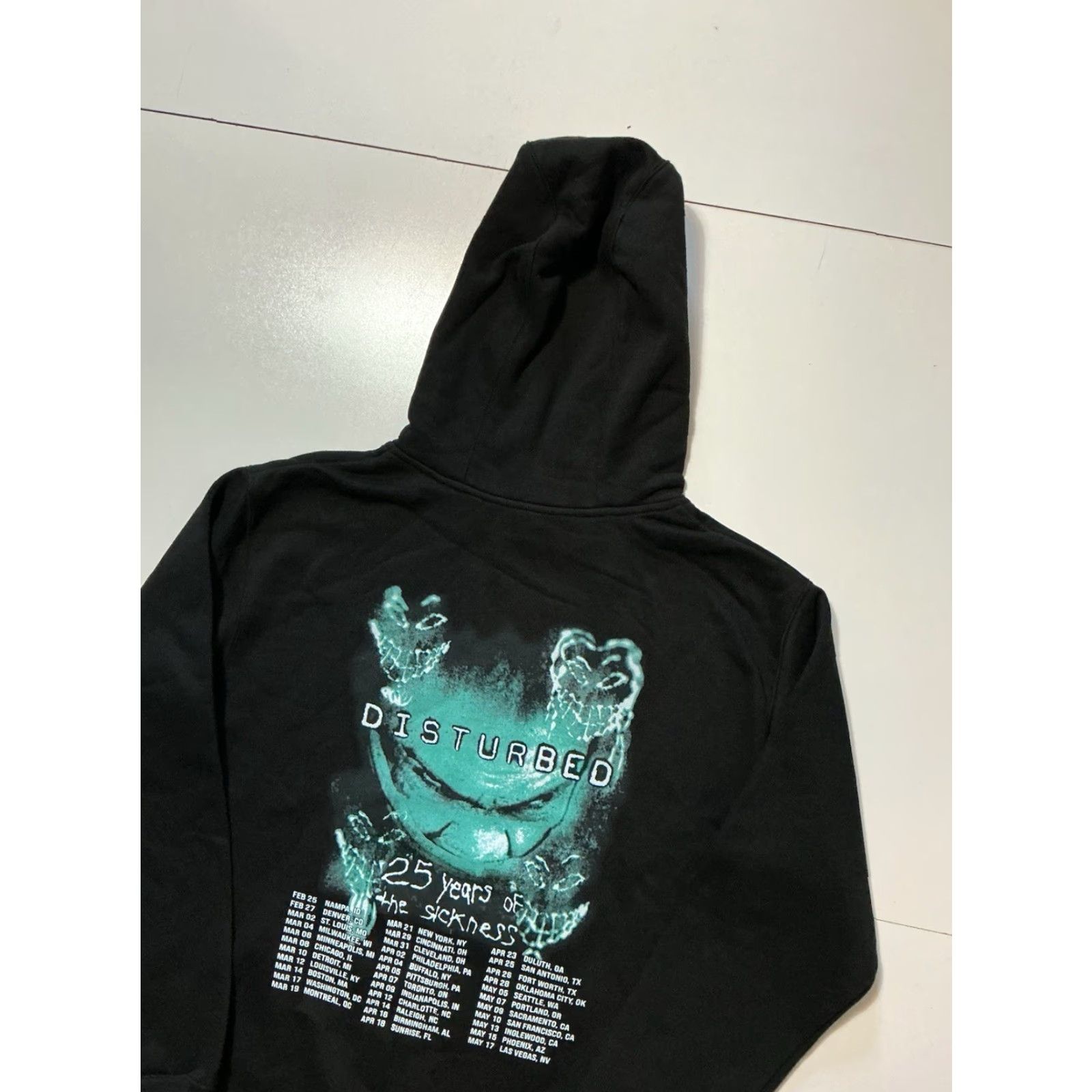 Vintage VINTAGE Disturbed 25 Years Of The Sickness Hoodie Mens Size M Black Rock Pullover Skull Skeleton 90s Concert? Size US M / EU 48-50 / 2 - 4 Thumbnail
