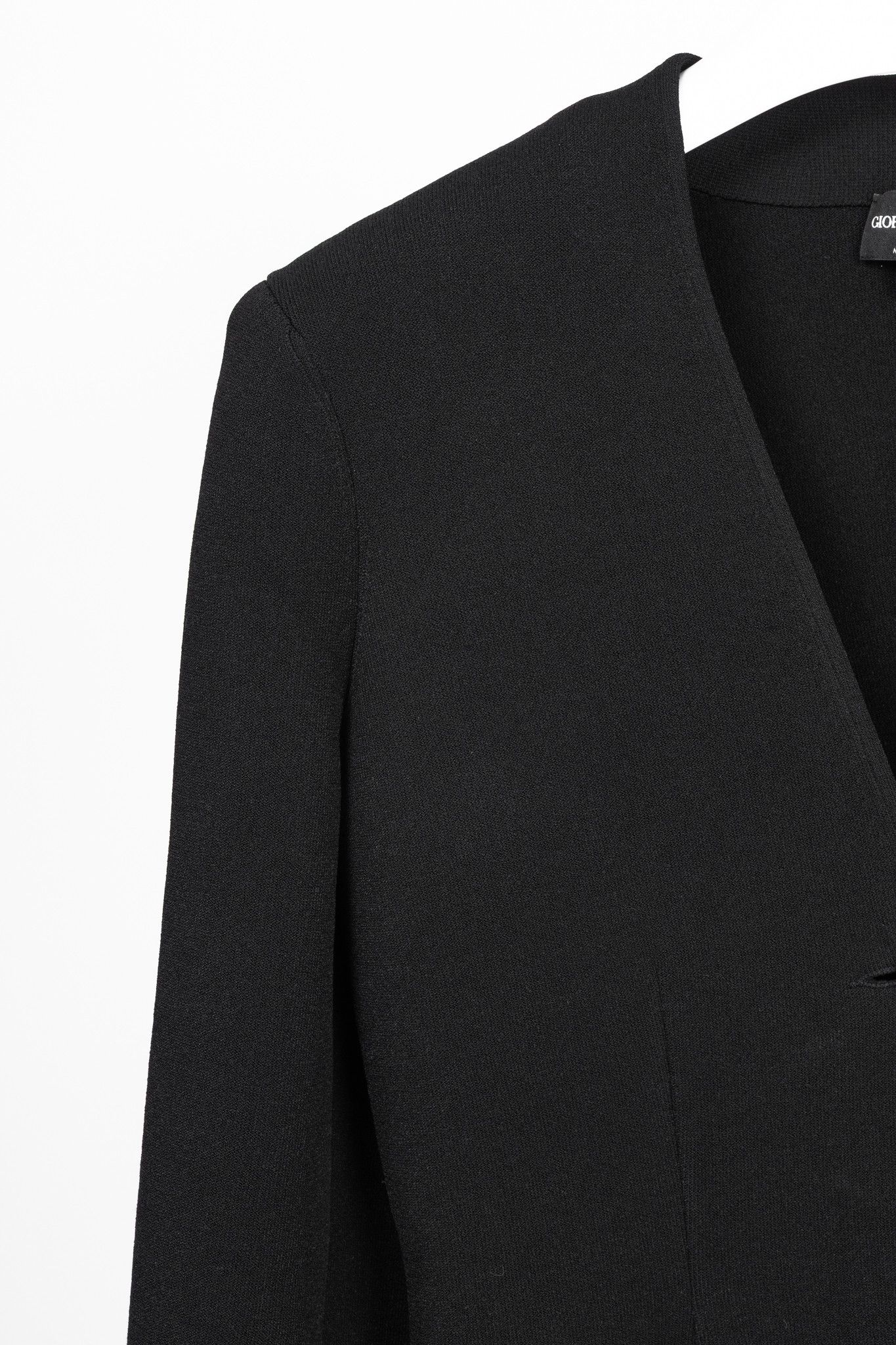 Giorgio Armani Giorgio Armani Black Viscose-Knit Collarless Blazer Size XL / US 12-14 / IT 48-50 - 5 Thumbnail