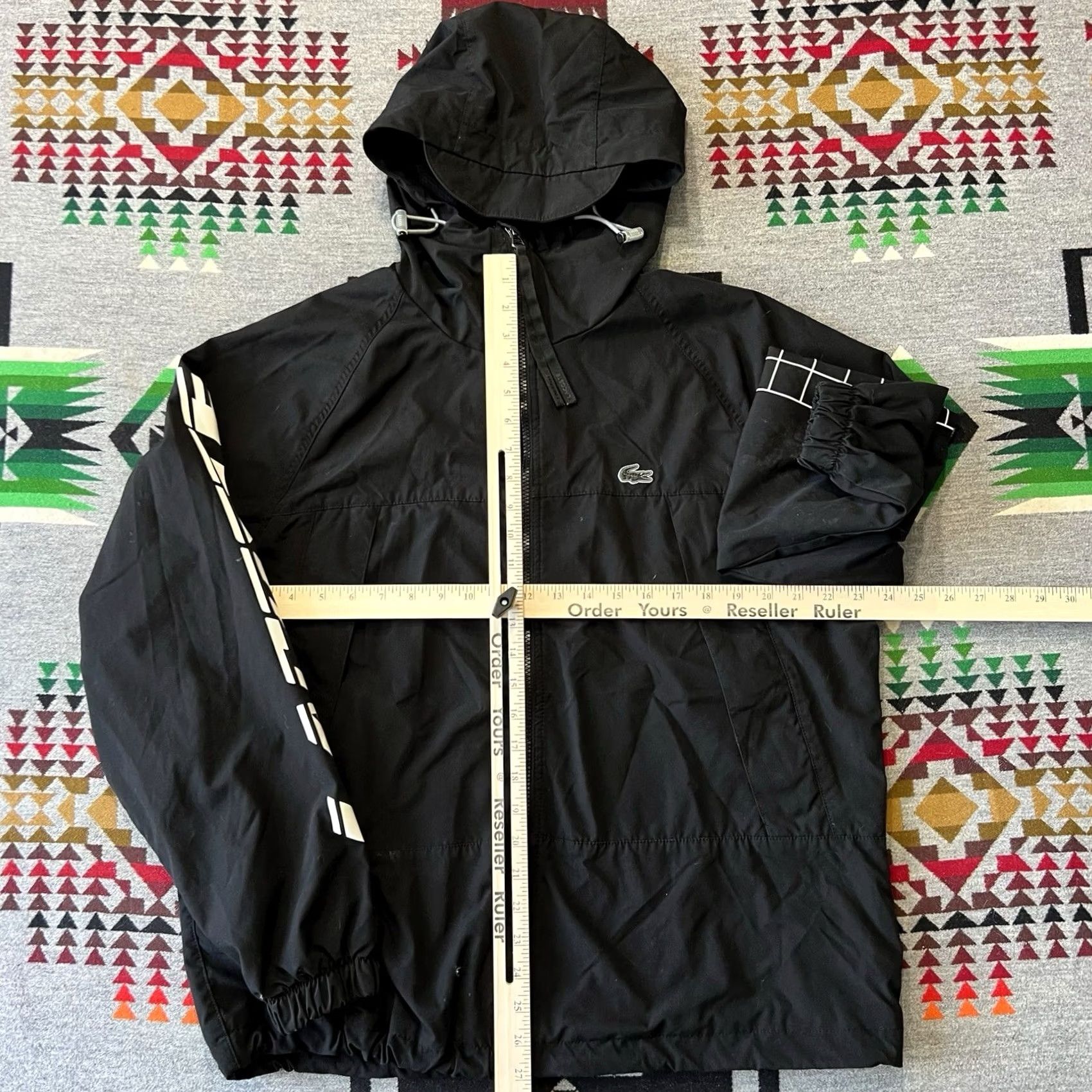Lacoste Lacoste Hooded Jacket Mens Large Black Full Zip Lined L C8 Size US L / EU 52-54 / 3 - 3 Thumbnail