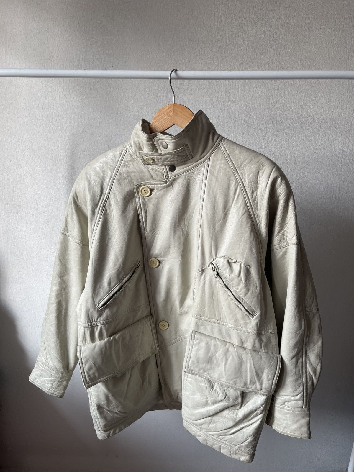 Hai Sporting Gear 80s Hai Sporting Gear Multipocket Leather Jacket Size US XL / EU 56 / 4 - 4 Thumbnail