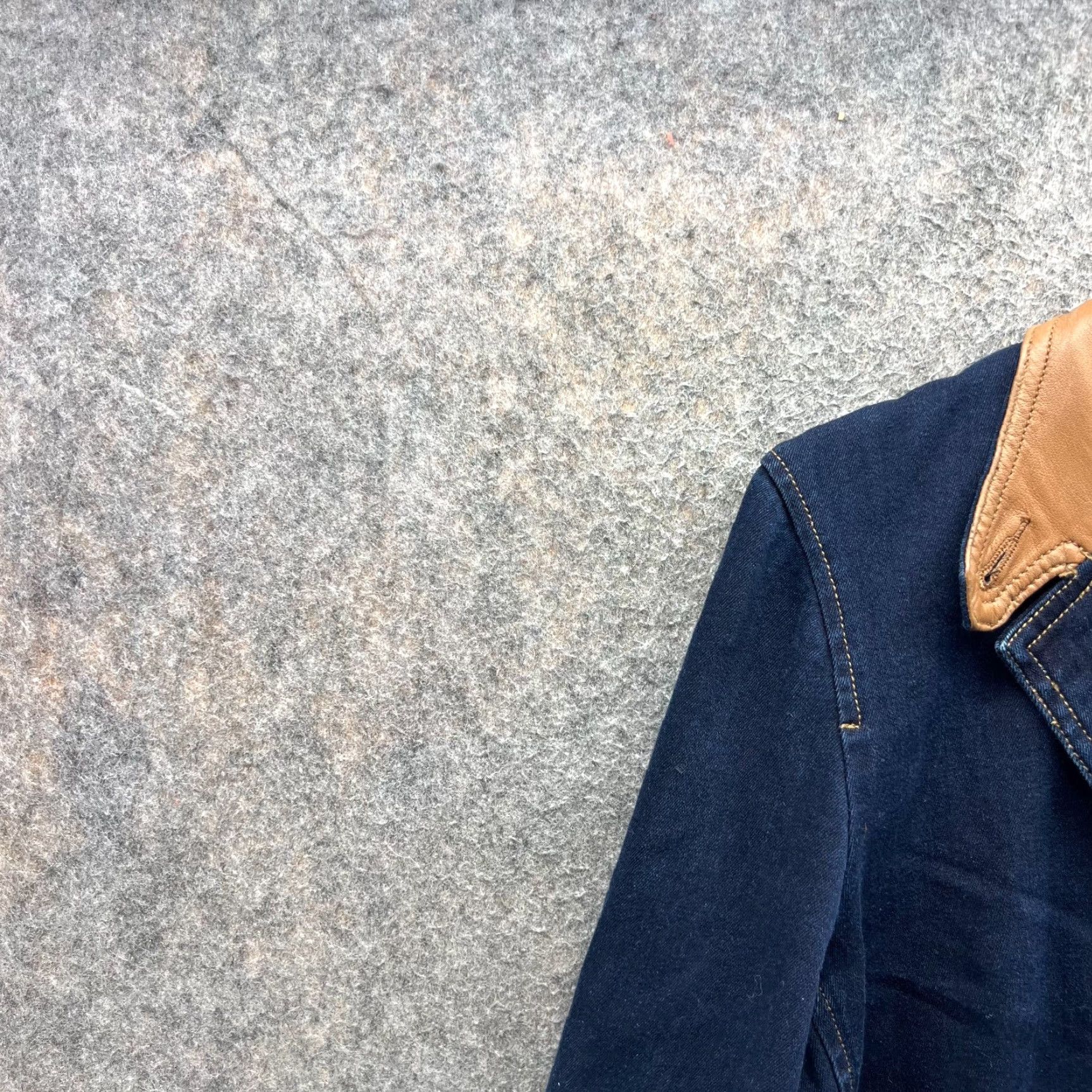 Ralph Lauren VINTAGE Ralph Lauren Blazer Women 14 Denim Blue Cotton Blend Cotton Lining Button Long Sleeve Casual Party/Cocktail Travel Size XL / US 12-14 / IT 48-50 - 6 Thumbnail
