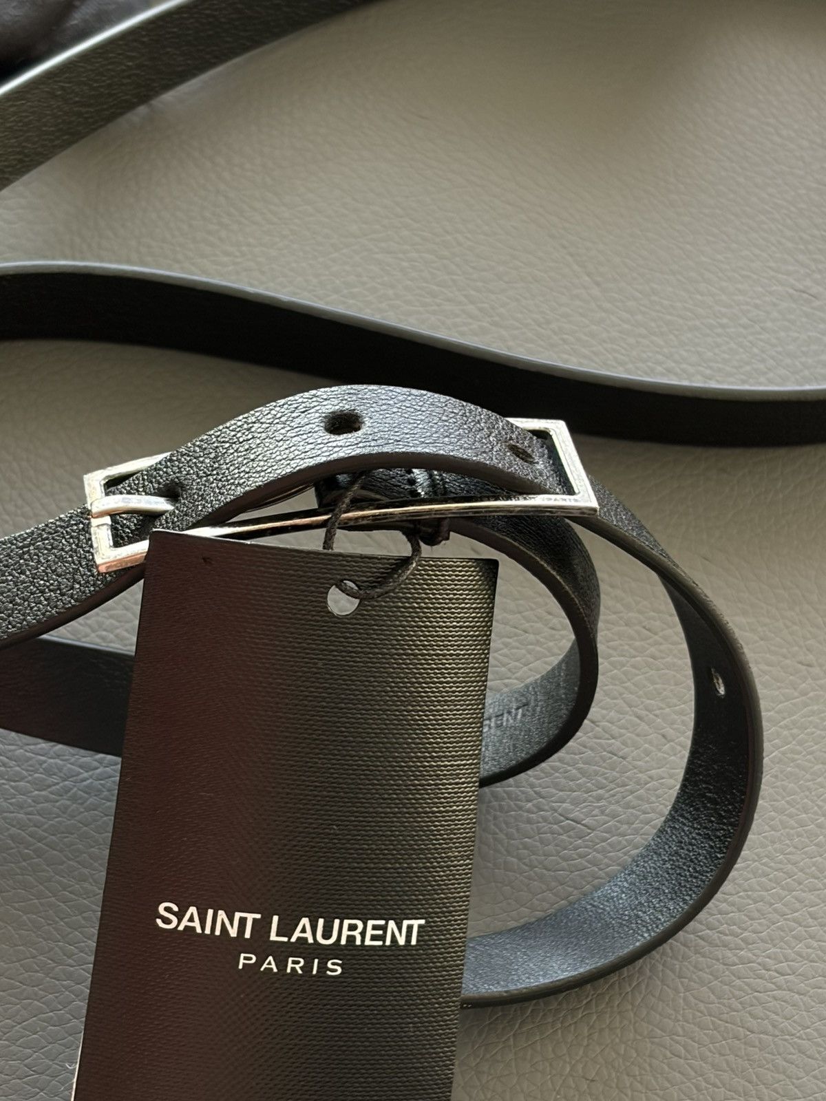 Saint Laurent Paris Saint Laurent Super Skinny Leather Vintage Belt Brand New Size 36 - 4 Thumbnail