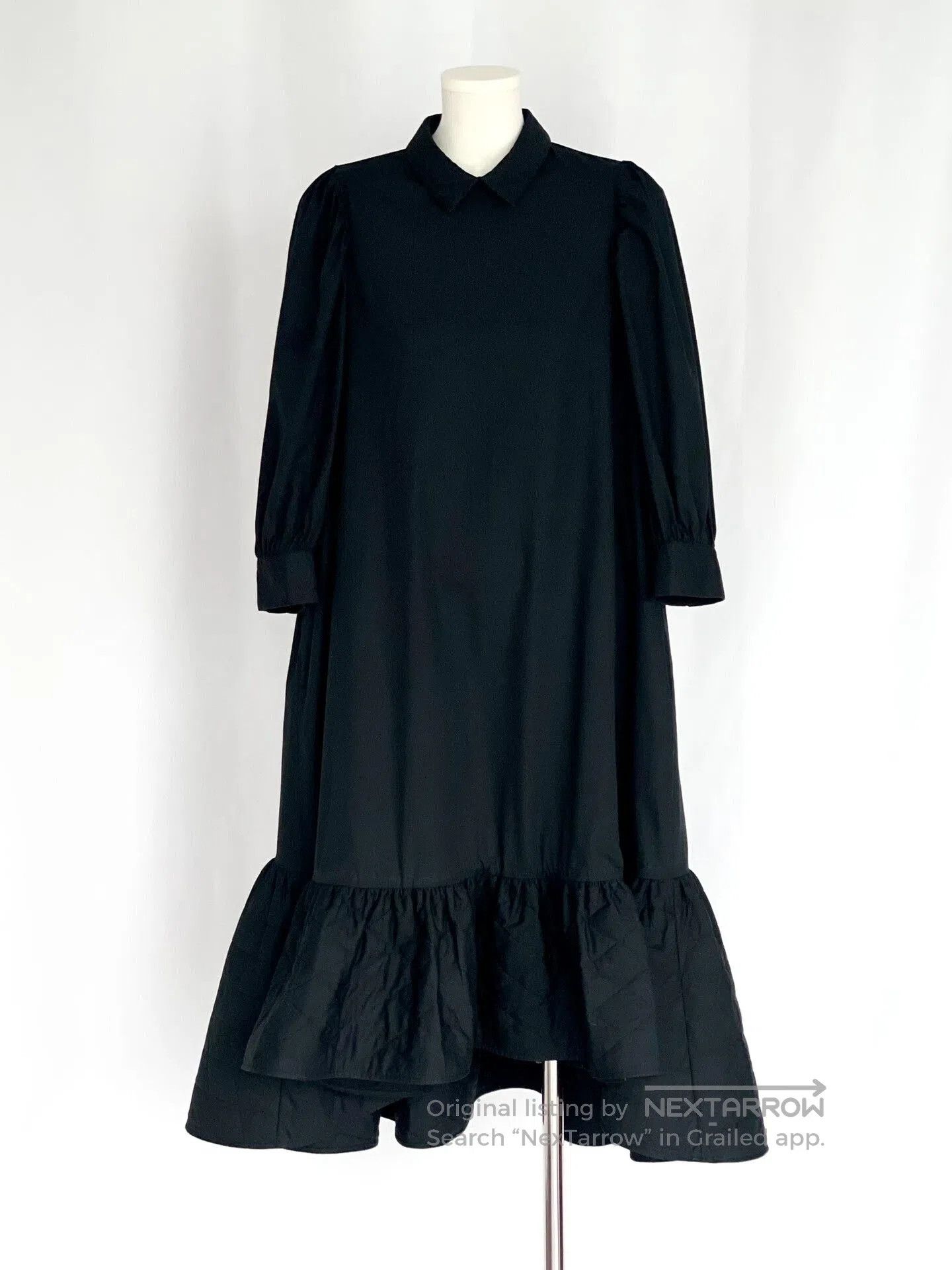 RIPVANWINKLE Quilted Black Puff Hem Dress. Size M / US 6-8 / IT 42-44 - 3 Thumbnail