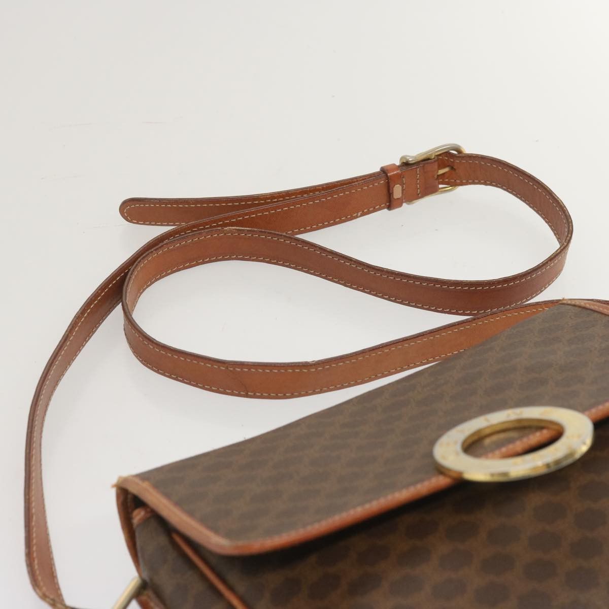 Celine CELINE Macadam Canvas Shoulder Bag Pvc Leather Brown Size ONE SIZE - 8 Thumbnail
