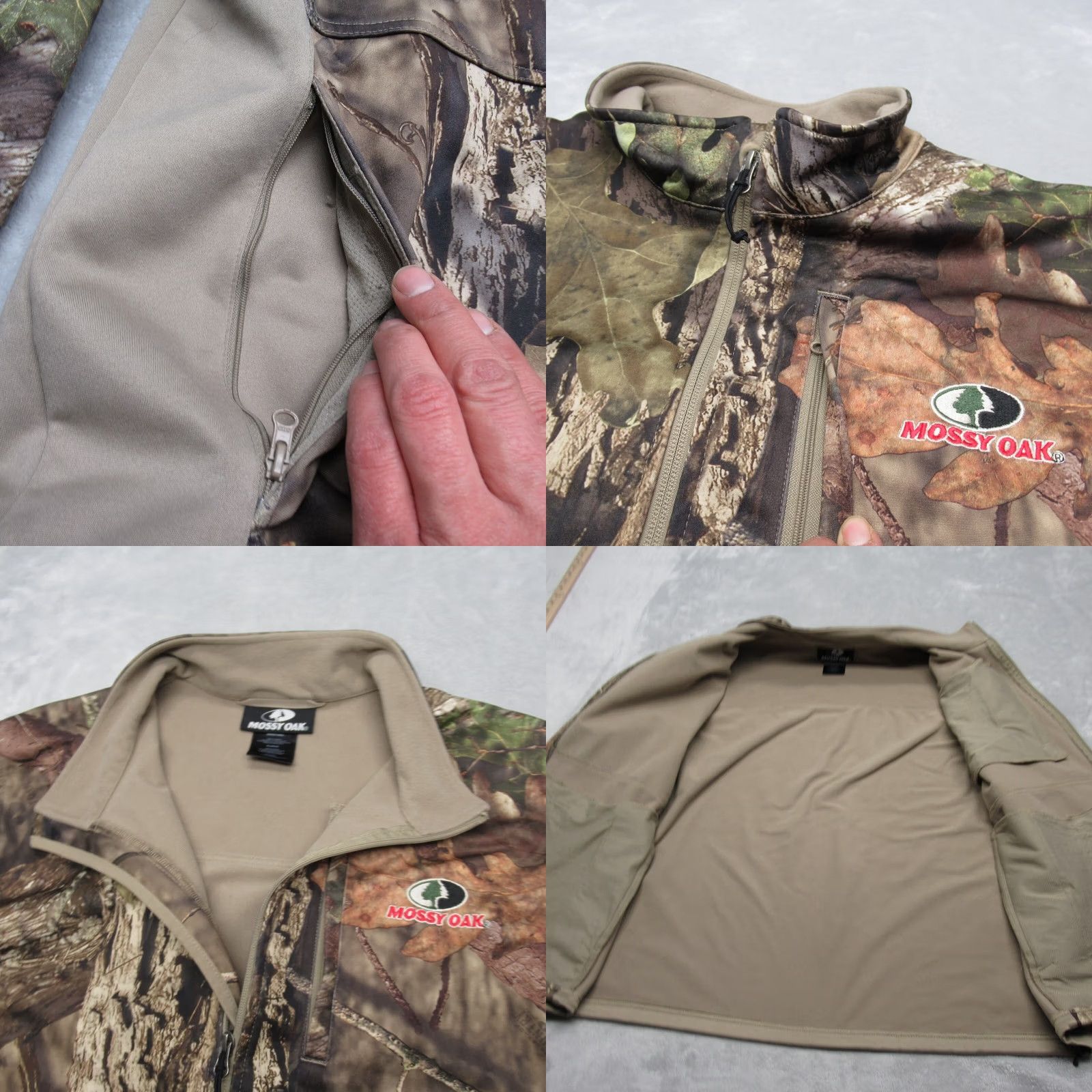 Vintage Mossy Oak Jacket Mens XL Brown Camouflage Full Zip Pockets Stand-Up Collar Mid-Length Outdoor Hunting Hiking Winter Fall Spring Military Jacket Mens Size US XL / EU 56 / 4 - 8 Thumbnail