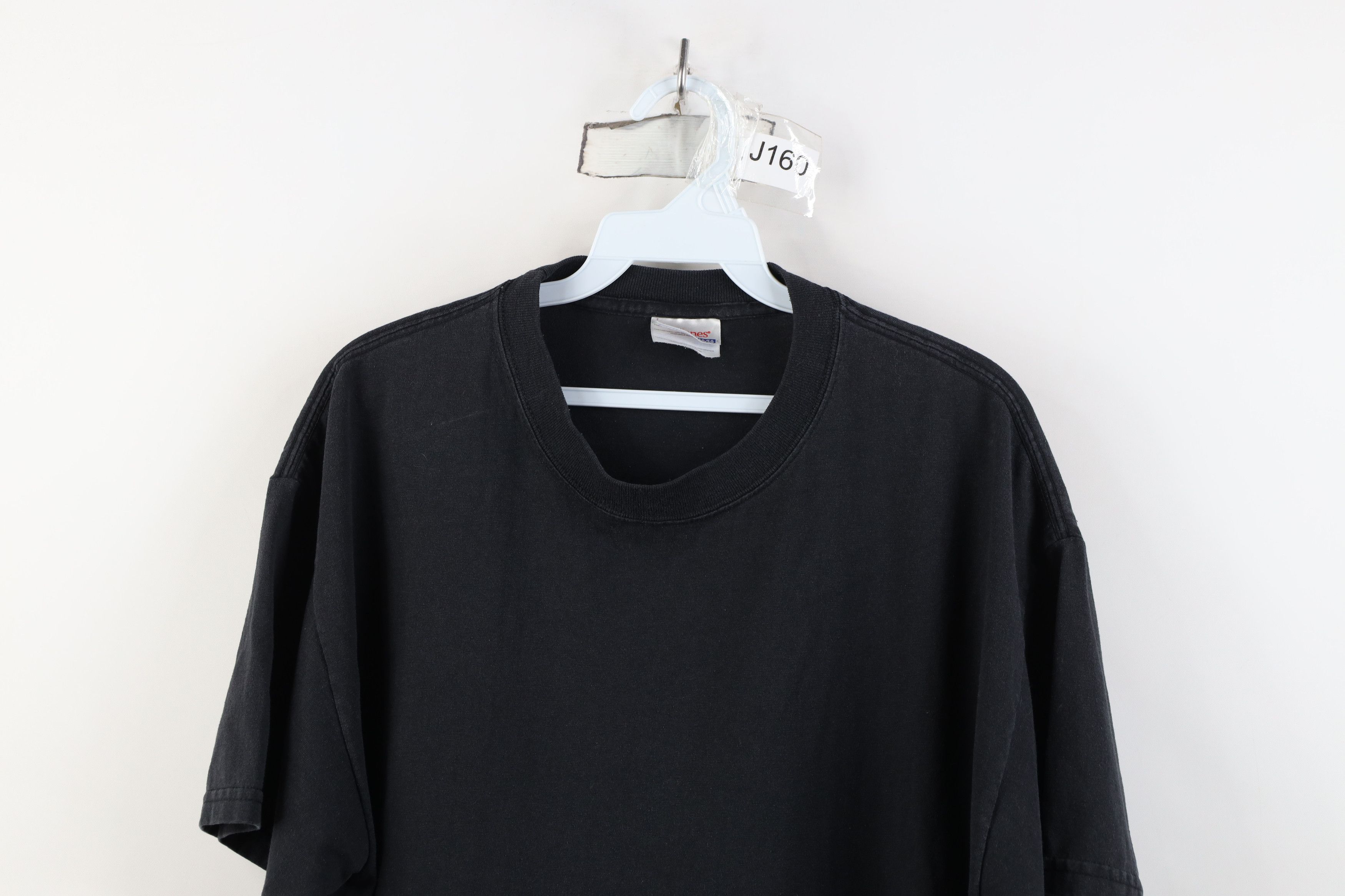 Hanes Vintage 90s Y2K Hanes Heavyweight Short Sleeve T-Shirt Black Size US L / EU 52-54 / 3 - 2 Thumbnail