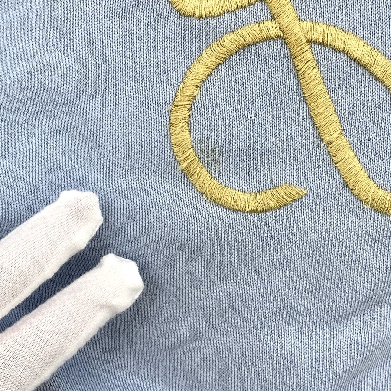 Loewe Loewe Light Blue Logo Embroidered Cotton Sweatshirt Size L / US 10 / IT 46 - 7 Thumbnail