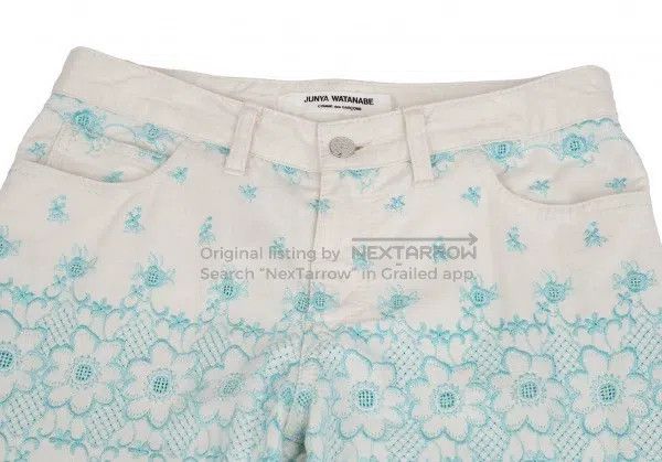 Junya Watanabe Junya Watanabe size M White vintage embroidered floral pan Size 22" - 4 Thumbnail