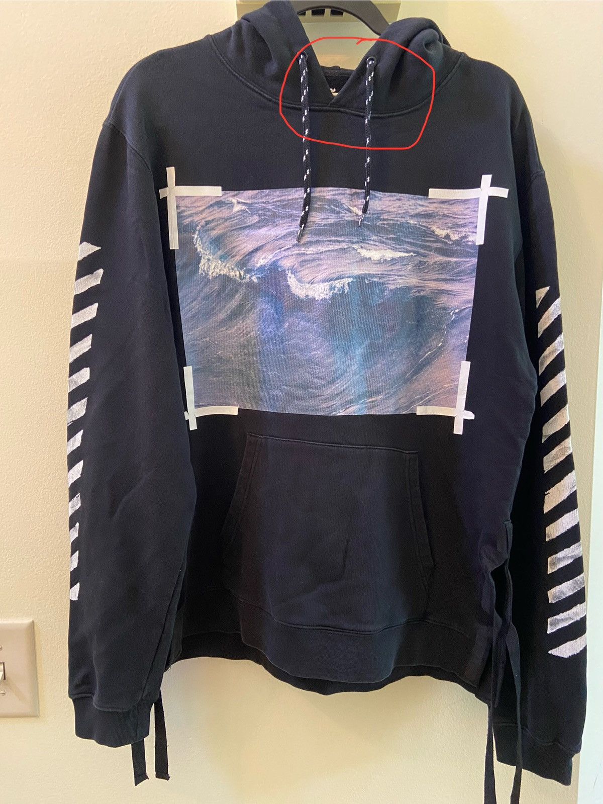 Off white wave hoodie store