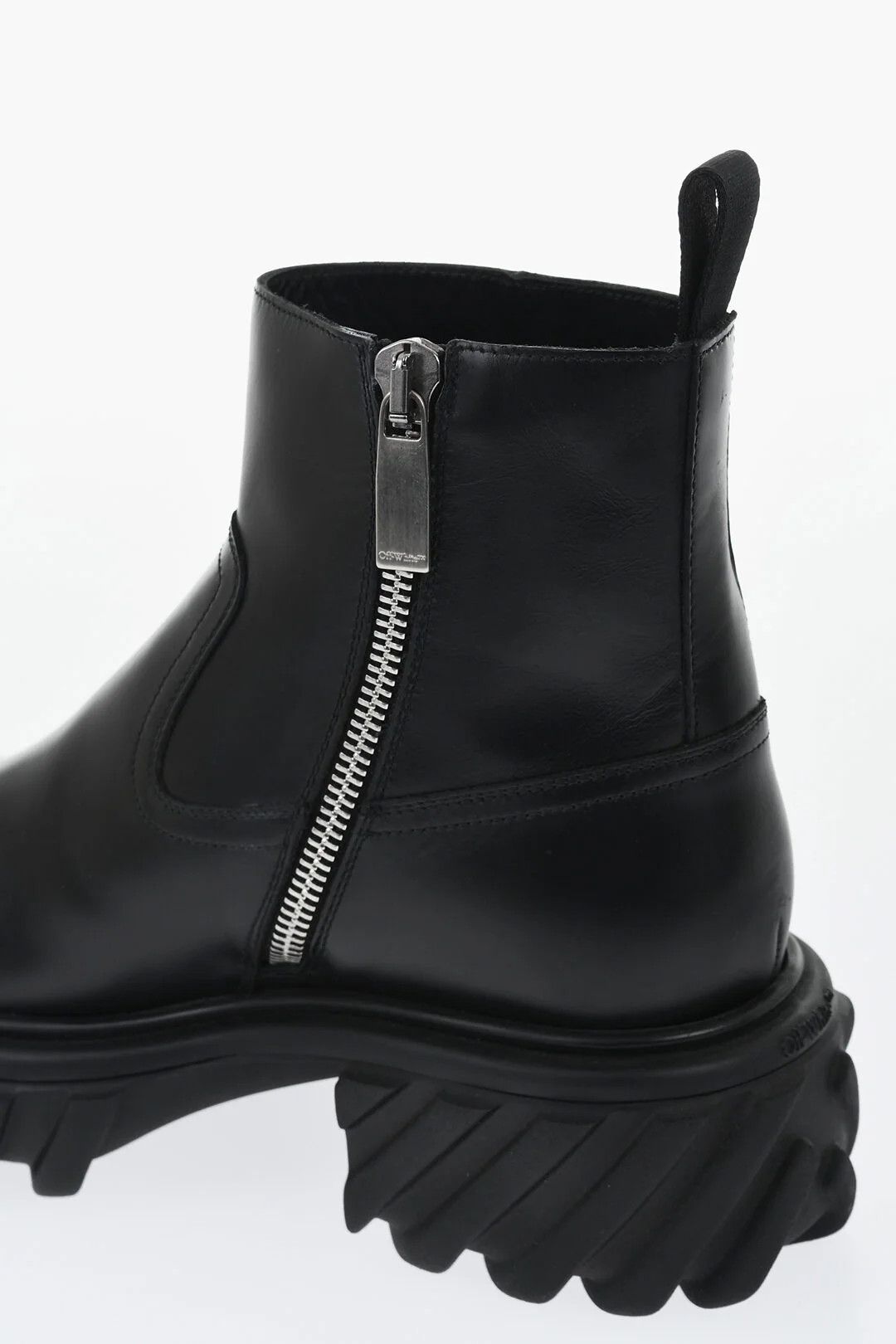 Off-White og1mm0426 Leather Ankle Boots in Black Size US 12 / EU 45 - 4 Thumbnail