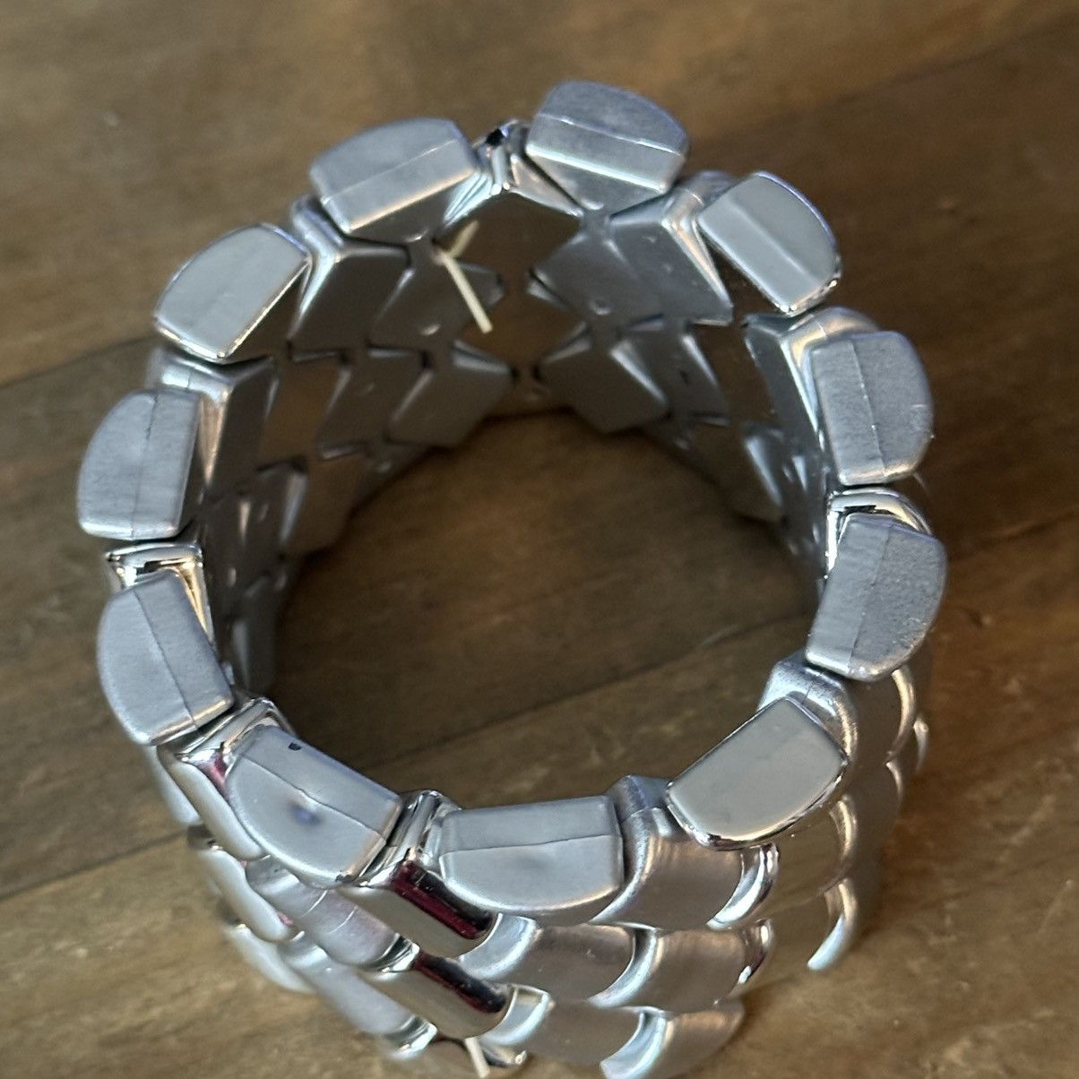 Other Chunky silver tone woven stretch bracelet Size ONE SIZE - 5 Thumbnail