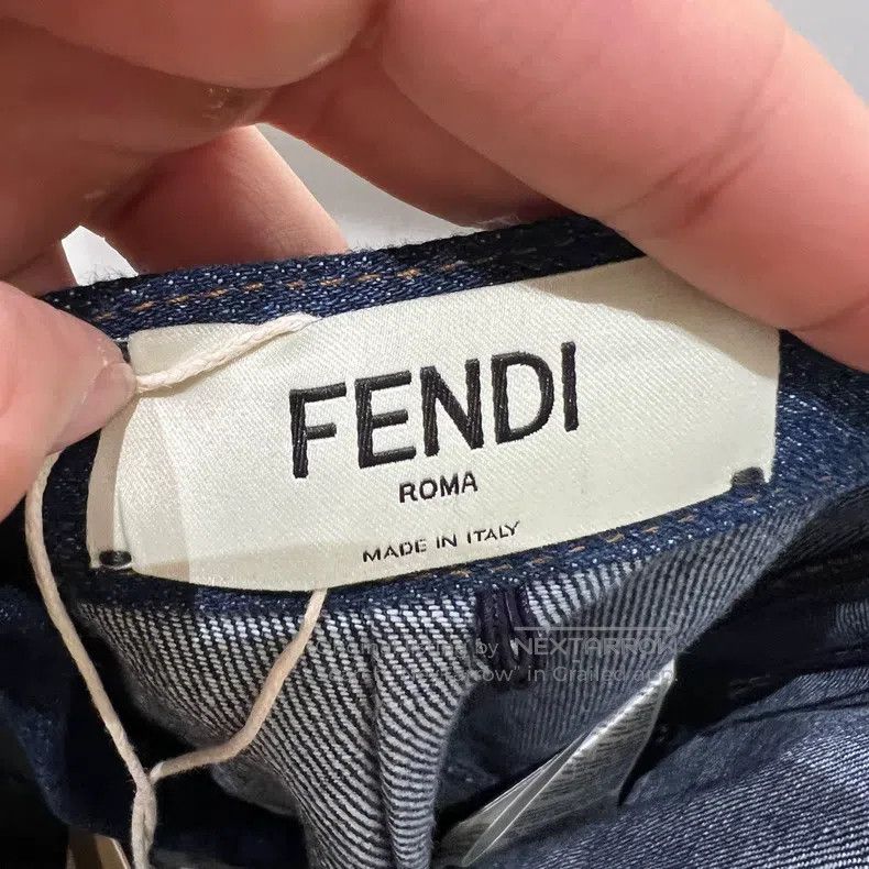 Fendi Fendi Color-Blocked High-Waist Logo Denim Long Skirt Size 25" / US 0 / IT 36 - 3 Thumbnail