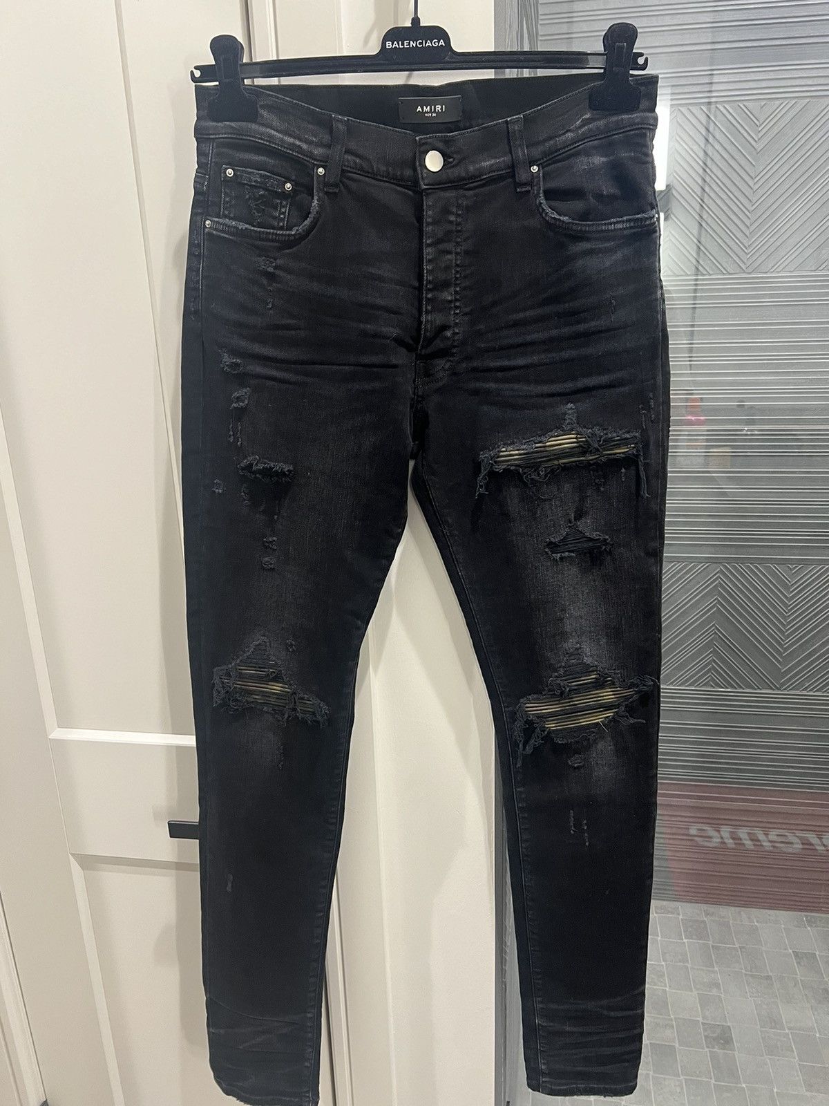Amiri Amiri Leather Camo MX1 Size US 34 / EU 50 - 1 Thumbnail