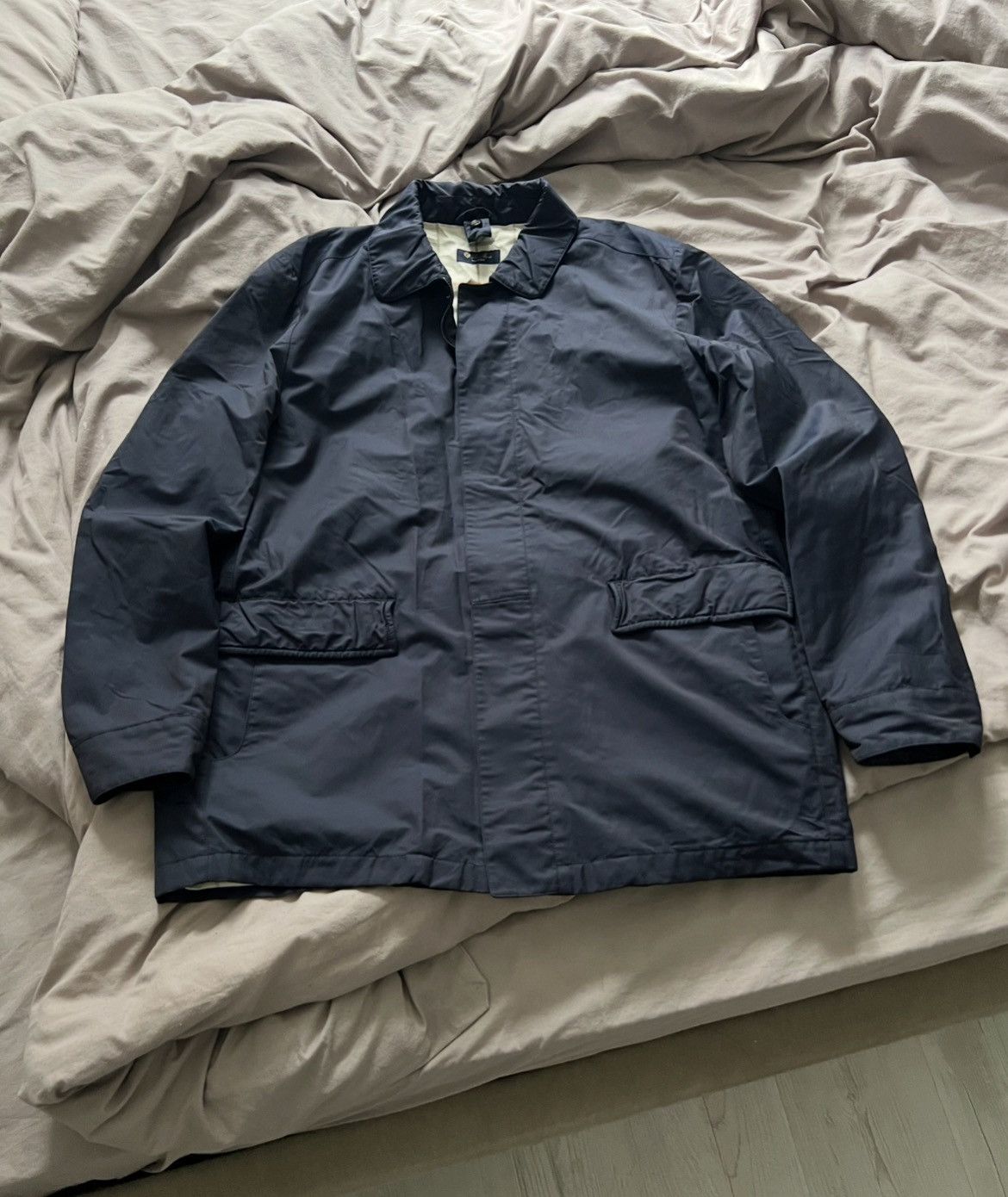 Loro Piana LORO PIANA Horsey Wool Blend Carcoat Jacket Large Blue 5000$ Size US L / EU 52-54 / 3 - 1 Thumbnail