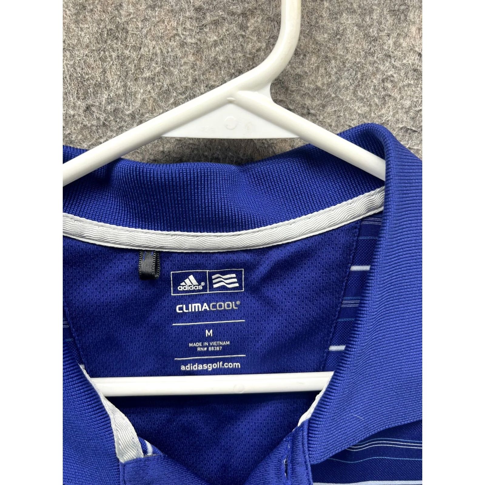 Adidas Adidas Climacool Polo Shirt Mens M Blue Stripe Golf Performance Shirt Size US M / EU 48-50 / 2 - 6 Thumbnail