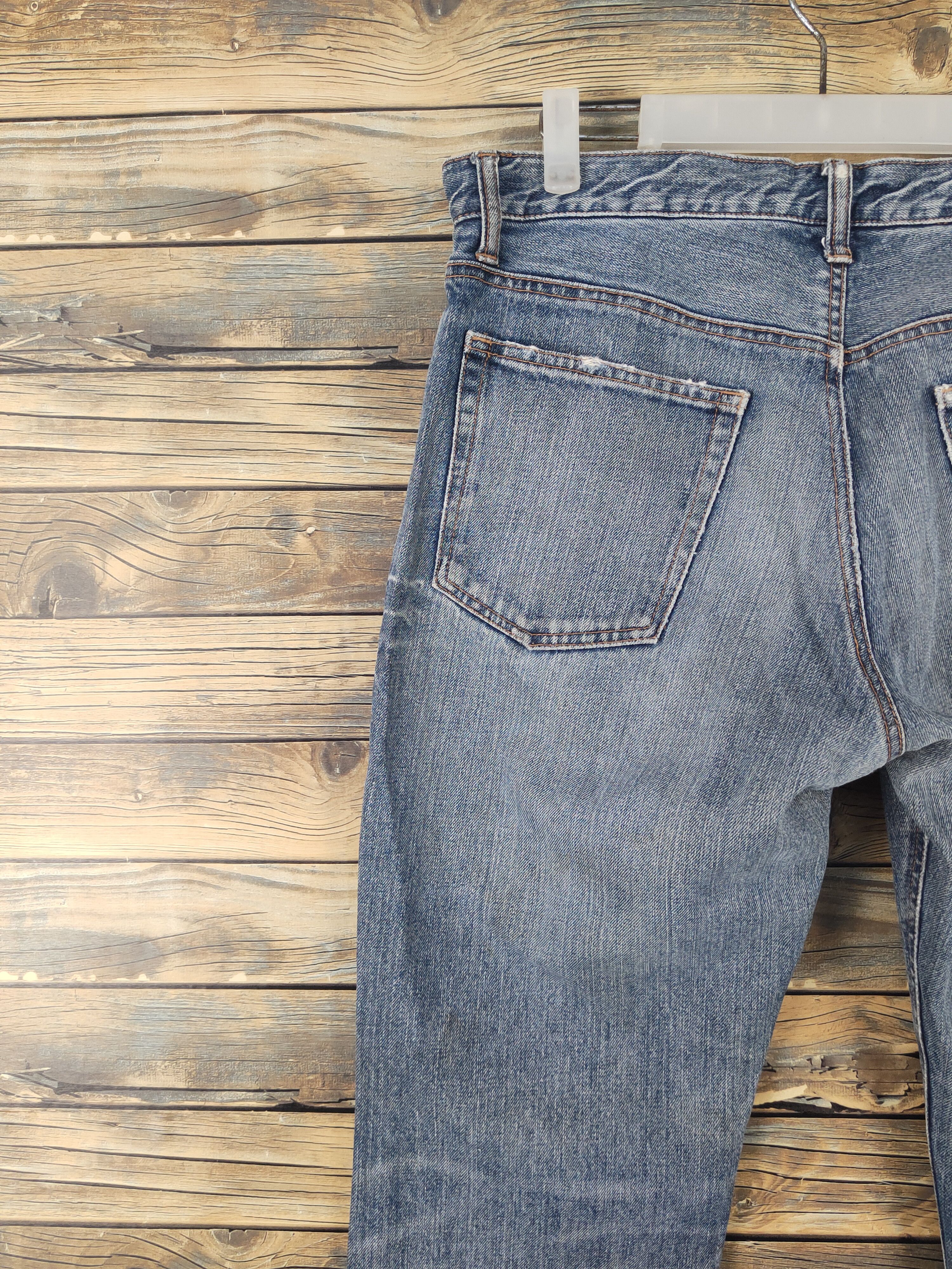 Japanese Brand Famock Blue Distressed Ripped denim Jeans #W1727 Size US 33 - 8 Thumbnail