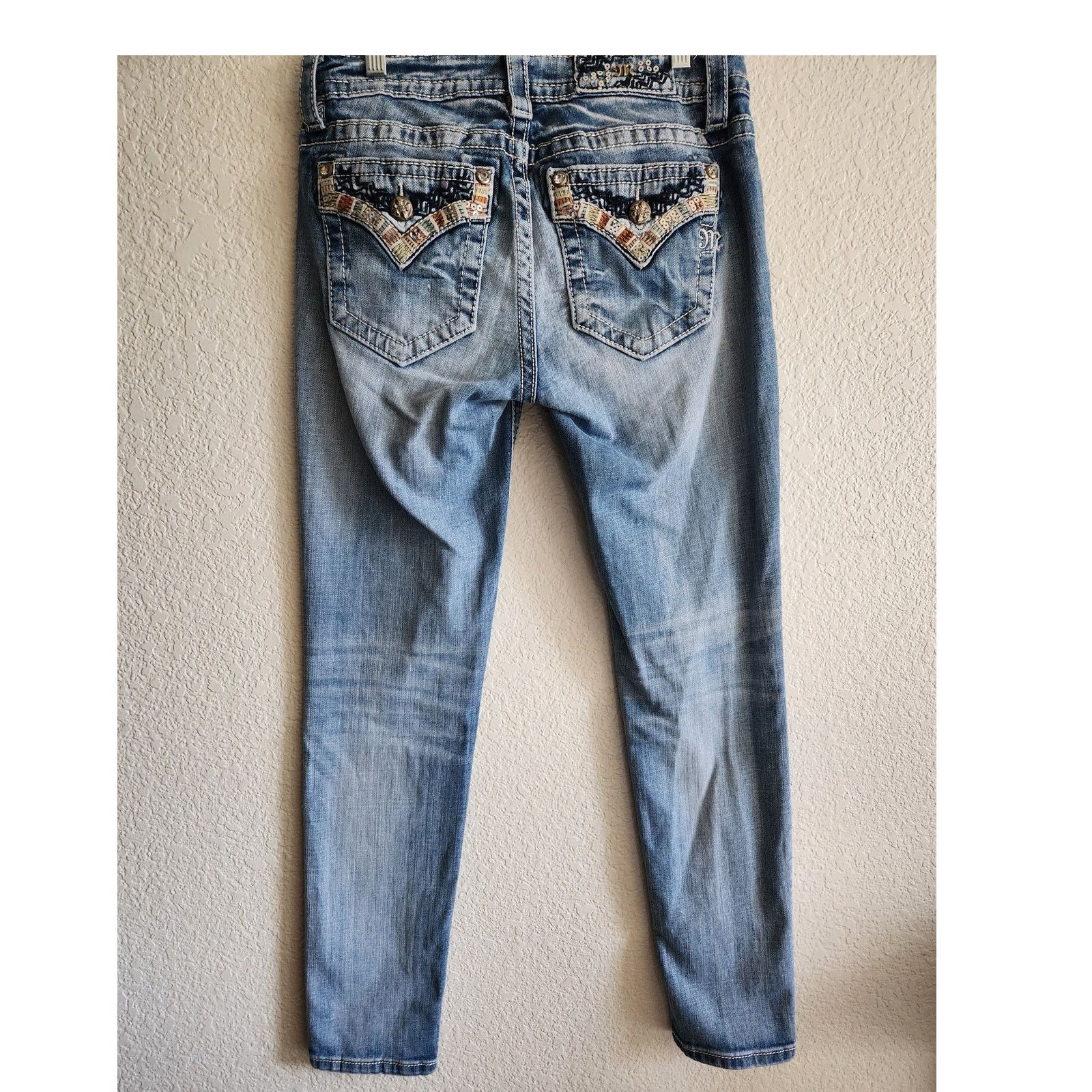 Miss Me Miss Me Mid Rise Skinny Light Embellished Denim Jeans-28 Size 28" / US 6 / IT 42 - 1 Thumbnail