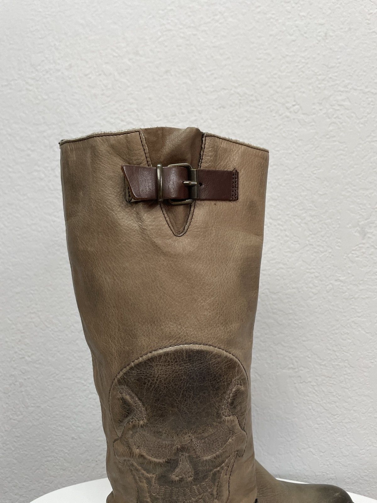 If Six Was Nine AS 98 Vibe Artisan Skull Leather Side Zip Ankle Biker Boots Size US 8 / EU 41 - 4 Thumbnail