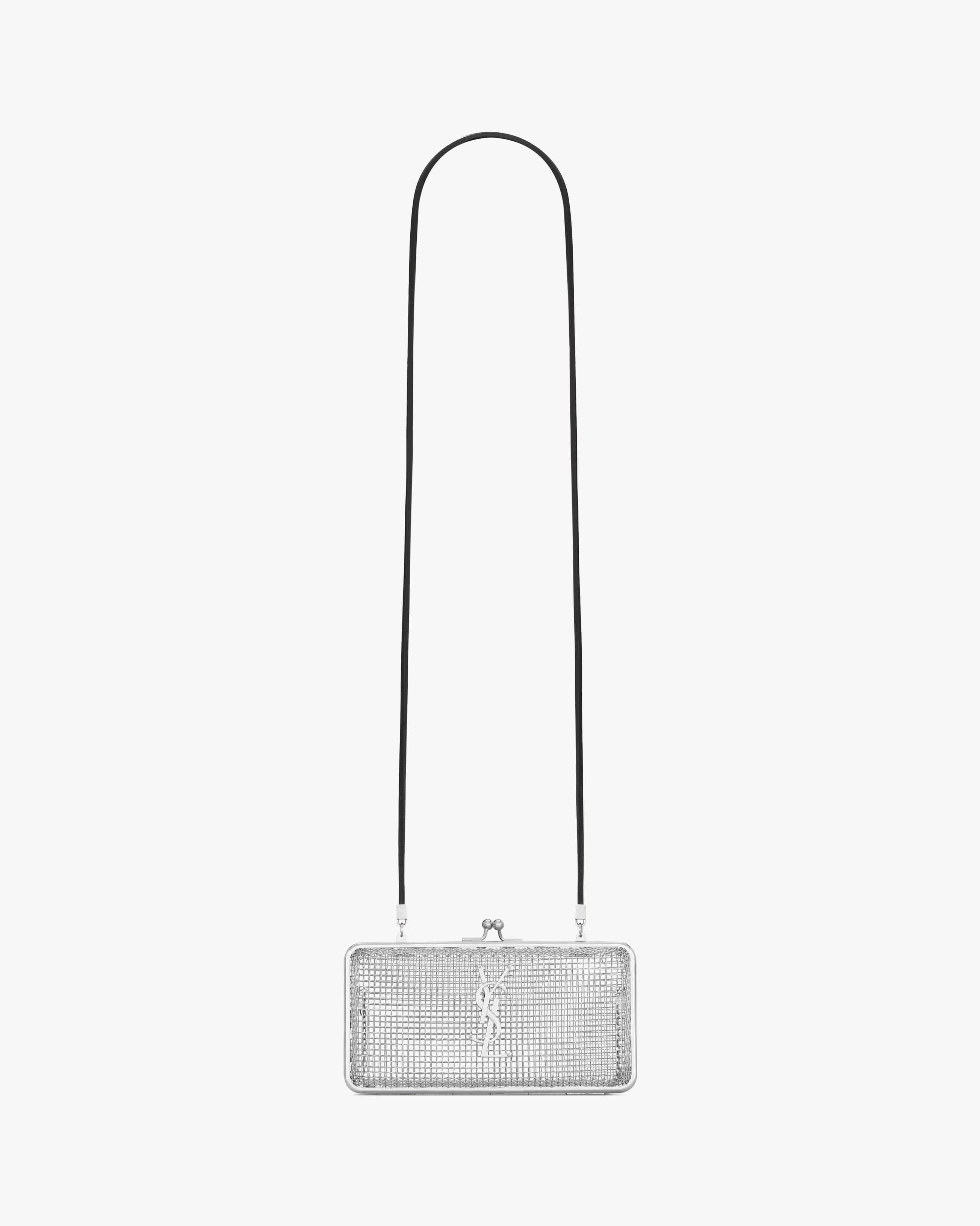 Saint Laurent Paris o1s1wg111224 Size: OS / Metallic Evening Cage Bag in Silver Size ONE SIZE - 2 Thumbnail