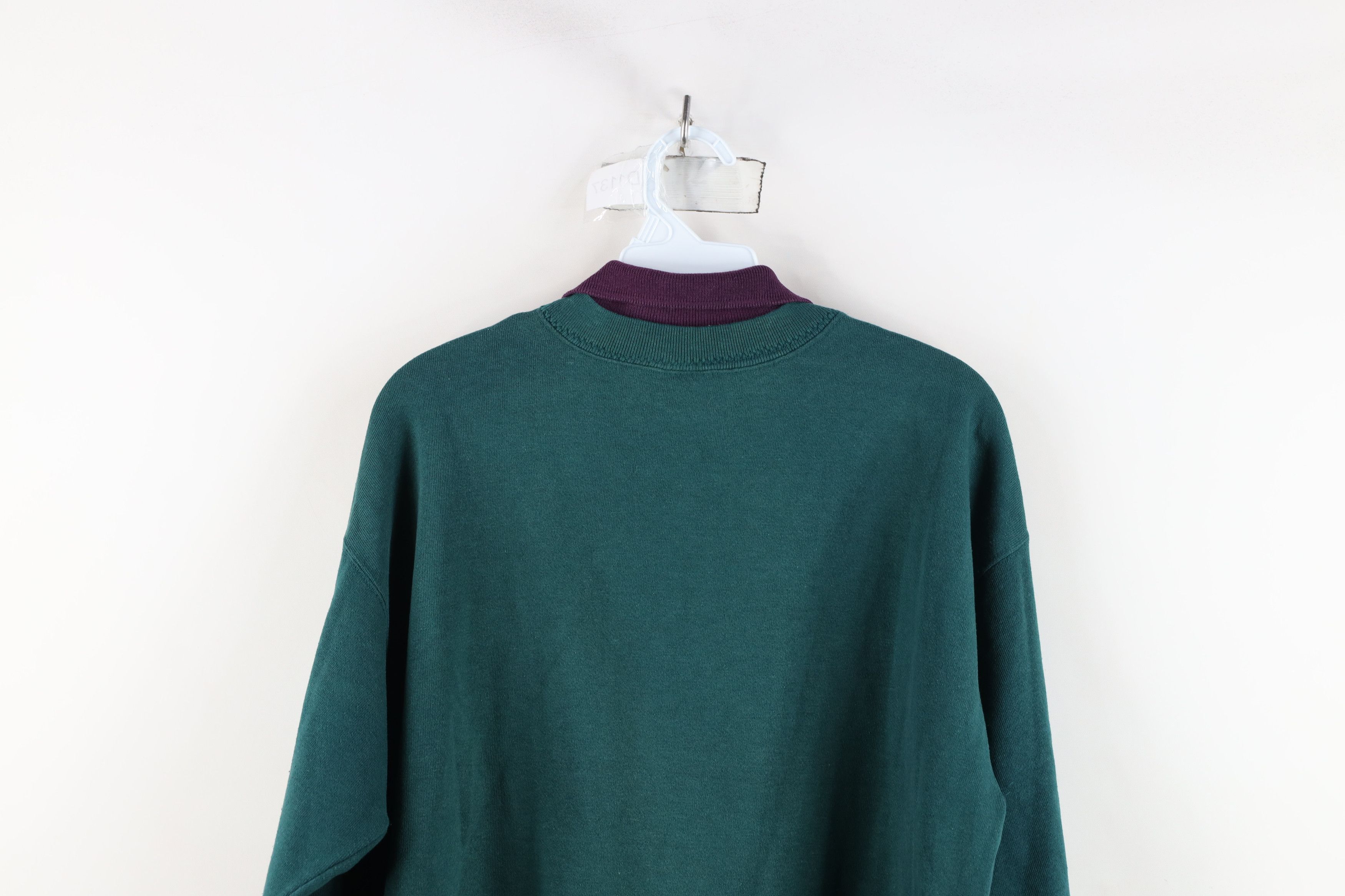 Vintage Vintage 90s Streetwear Peacock Flower Collared Sweatshirt Size L / US 10 / IT 46 - 15 Thumbnail