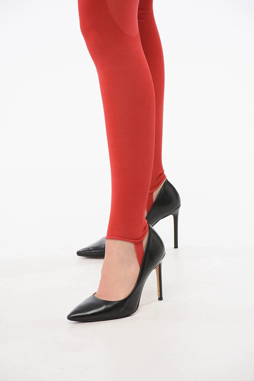 Alexander McQueen og1mm0426 Sheer-Effect Stirrup Jumpsuit in Red Size 27" / US 4 / IT 40 - 4 Thumbnail