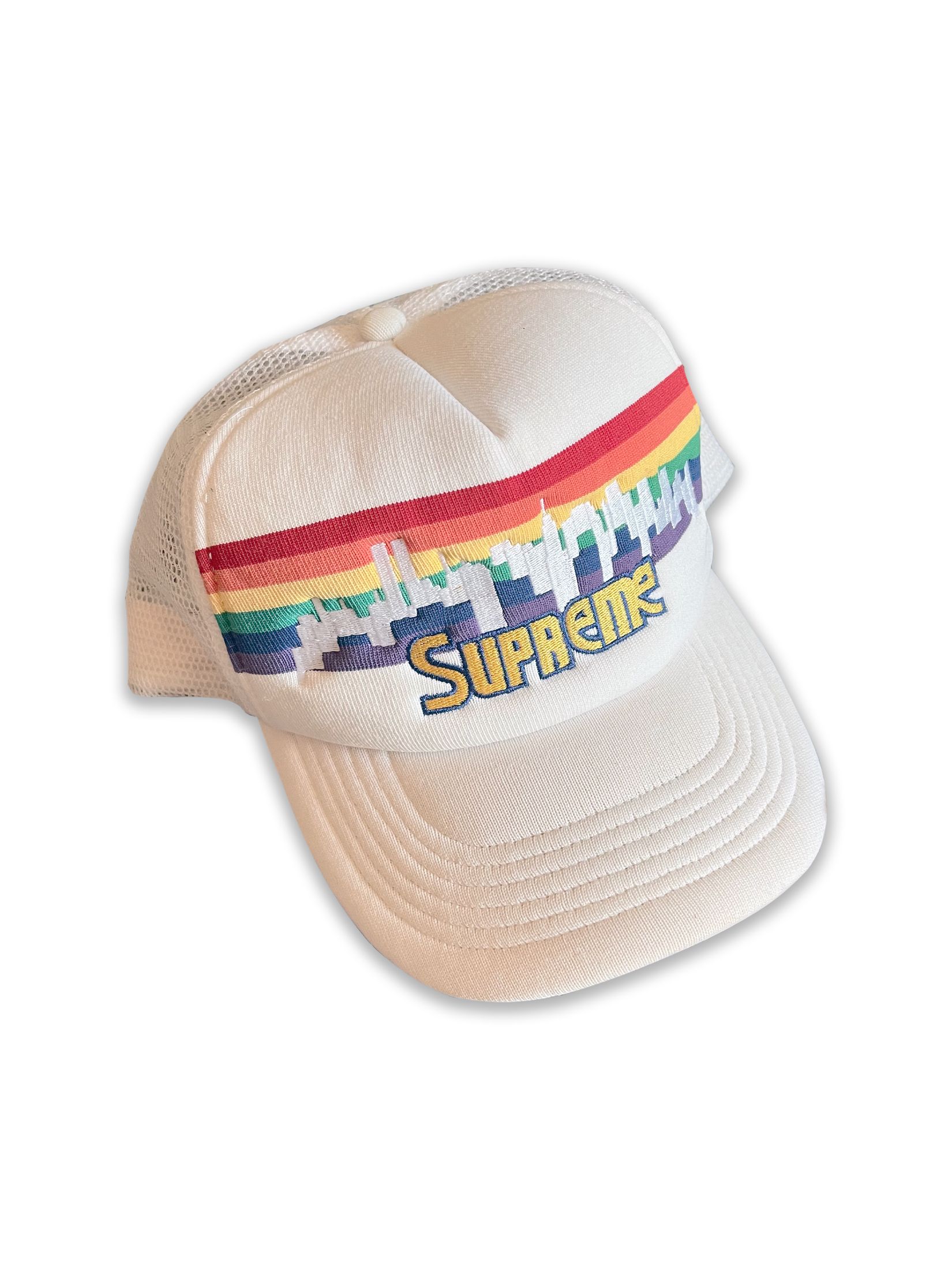Pre-owned Supreme 2003  Denver Nuggets Skyline Hat In White
