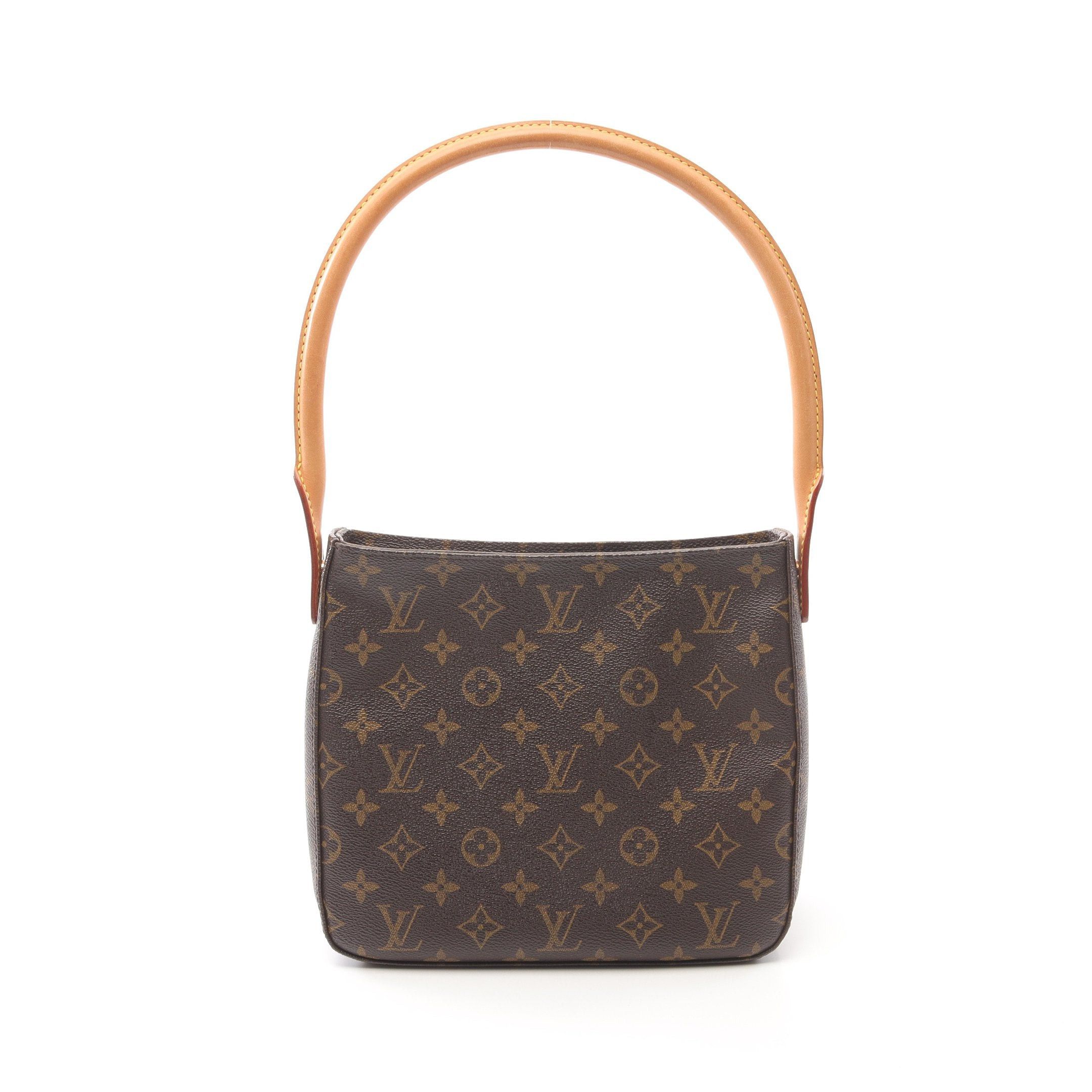 Louis Vuitton Looping Mm Monogram Shoulder Bag Leather Brown