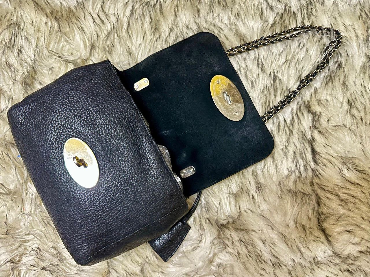 Mulberry Authentic Mulberry Lily Black Glossy Goatskin Shoulder Bag Size ONE SIZE - 4 Thumbnail