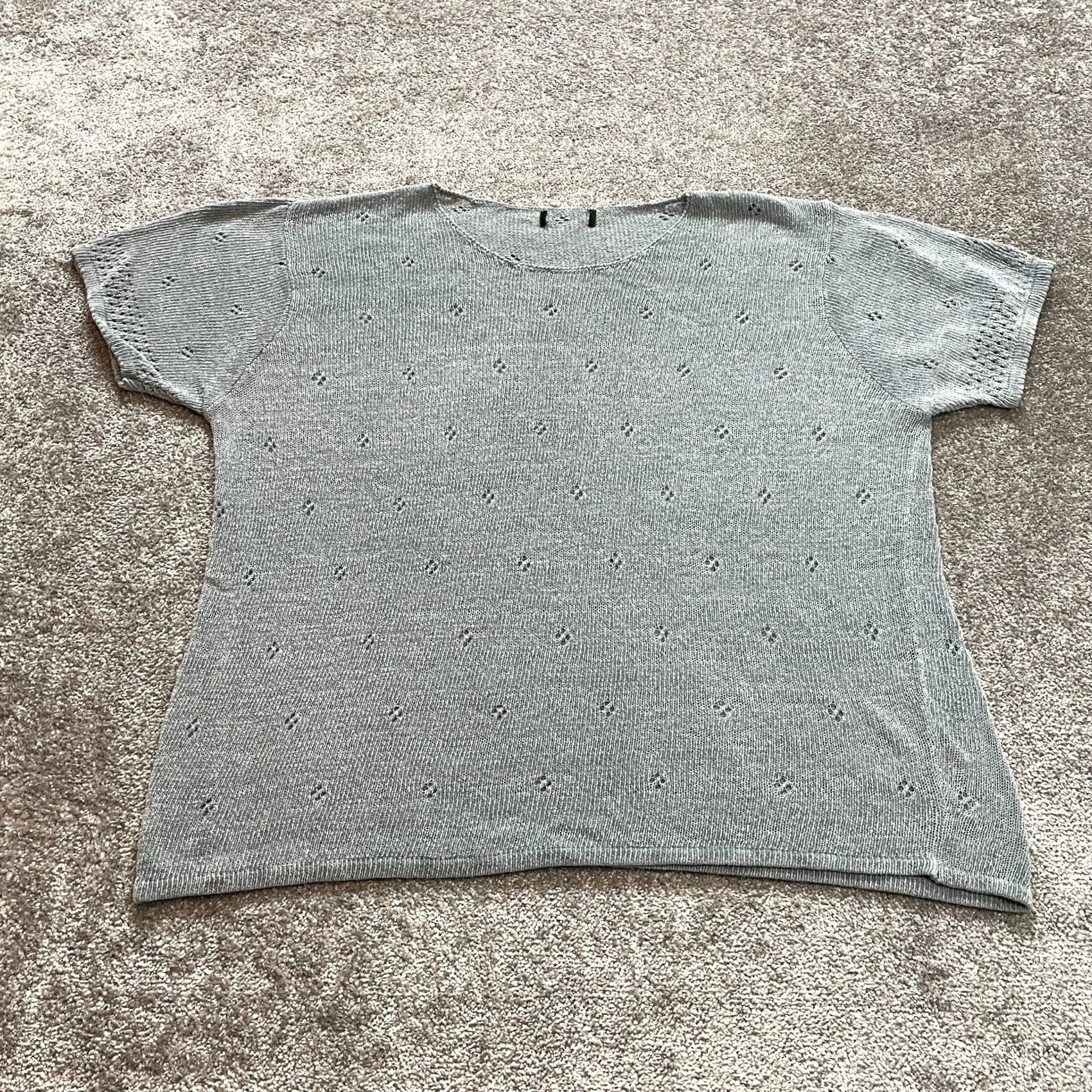 Vintage Unbranded Pullover Sweater Womens 3X Silver Short Sleeve Soft Sweatshirt Knit Size XXL / US 16-18 / IT 52-54 - 2 Thumbnail