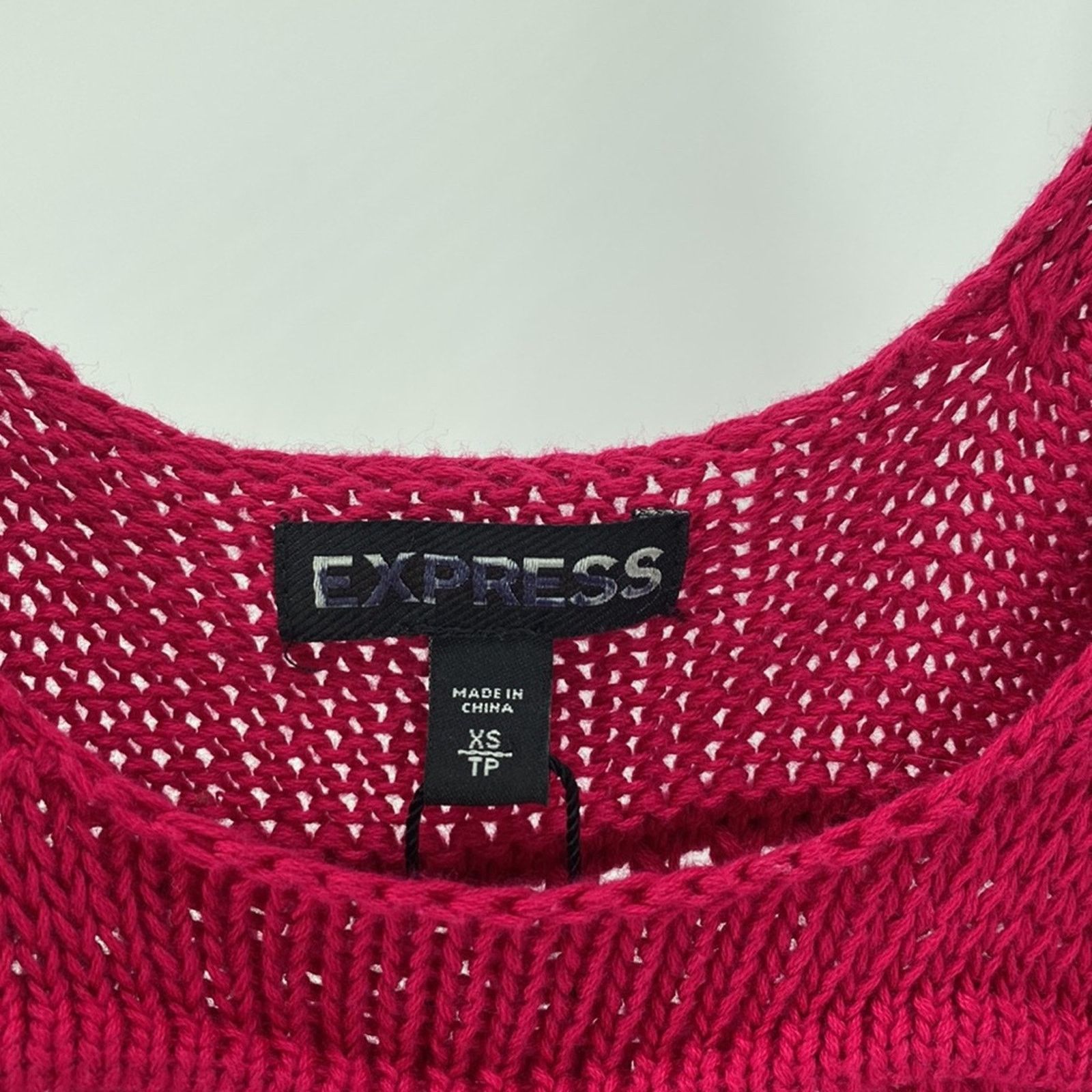 Express Express crochet open knit semi crop pink tank Top beach Size S / US 4 / IT 40 - 2 Thumbnail