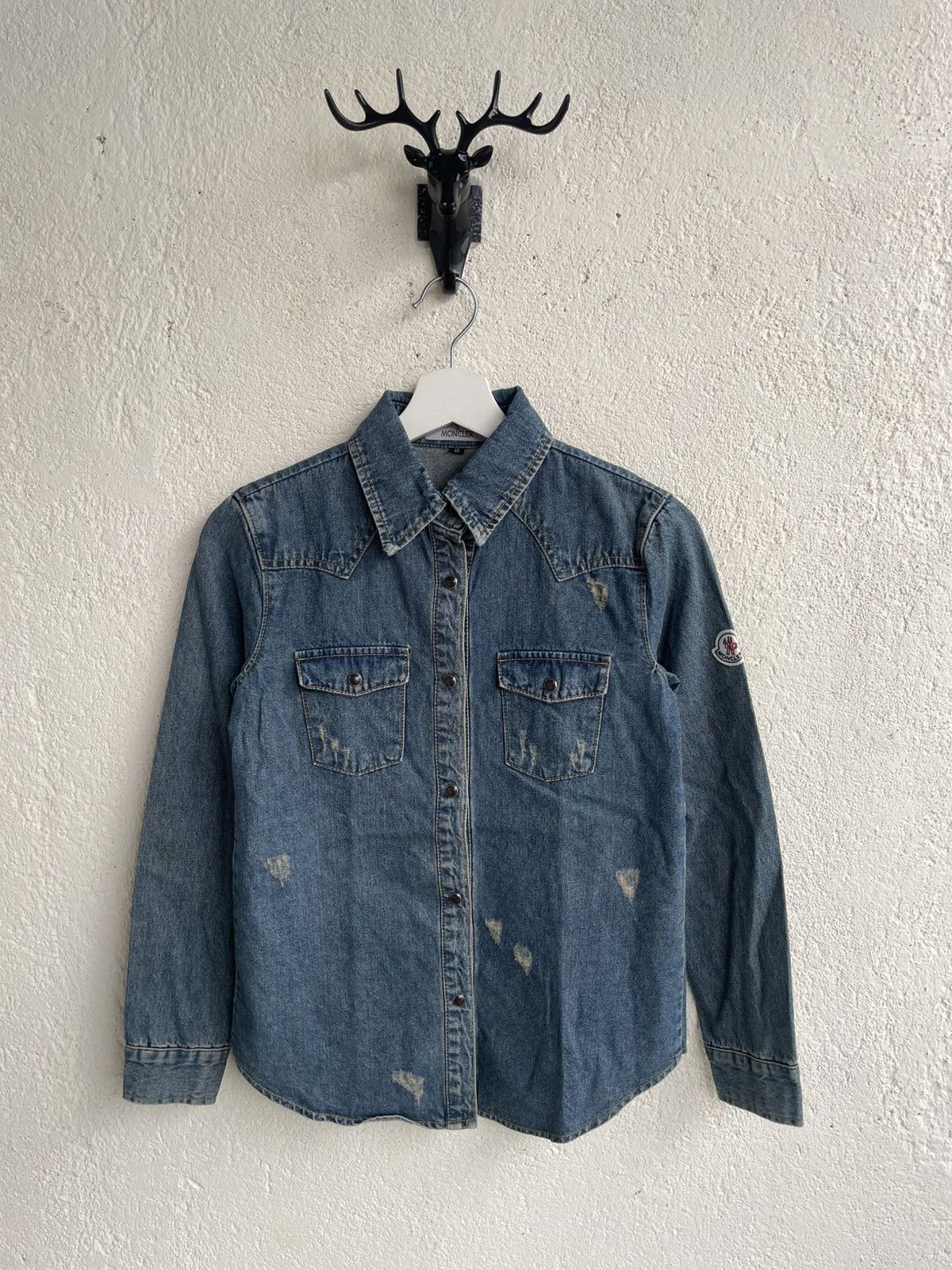 Maison Margiela 2000s Moncler Denim Shirt Distressed Y2K Ifsix Hysteric Size S / US 4 / IT 40 - 1 Thumbnail