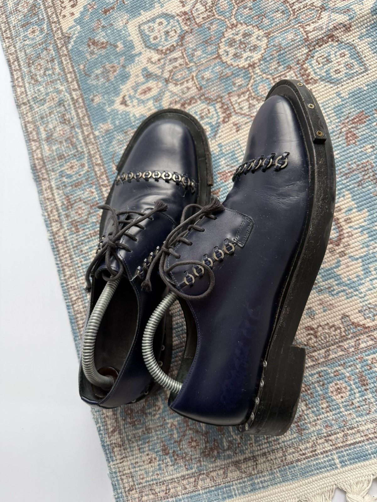 Lanvin Archive 2000s Lanvin Metal LaceUp Oxford Derby Leather Shoes Size US 9 / EU 42 - 14 Thumbnail