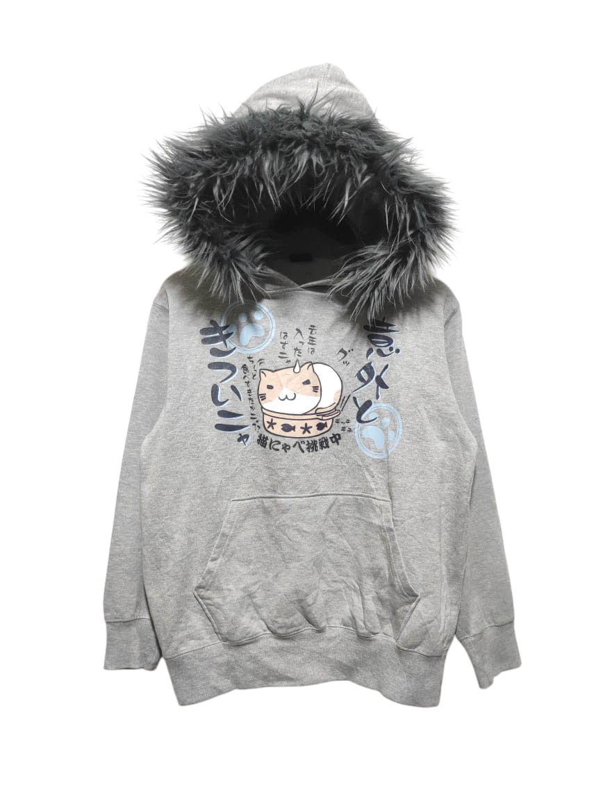 Japanese Brand Oblo Design Cat fur hoodie ifsix LGab style Size US M / EU 48-50 / 2 - 1 Thumbnail