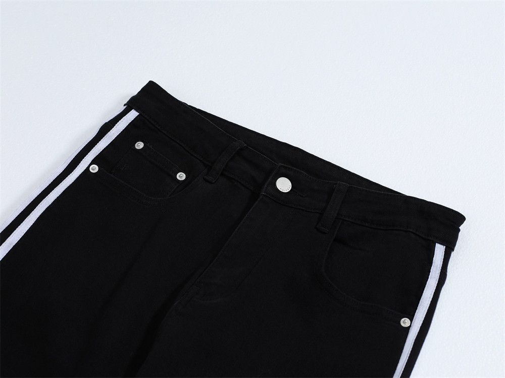 Japanese Brand Street trend color block casual side stripe straight jeans Size US 32 / EU 48 - 3 Thumbnail