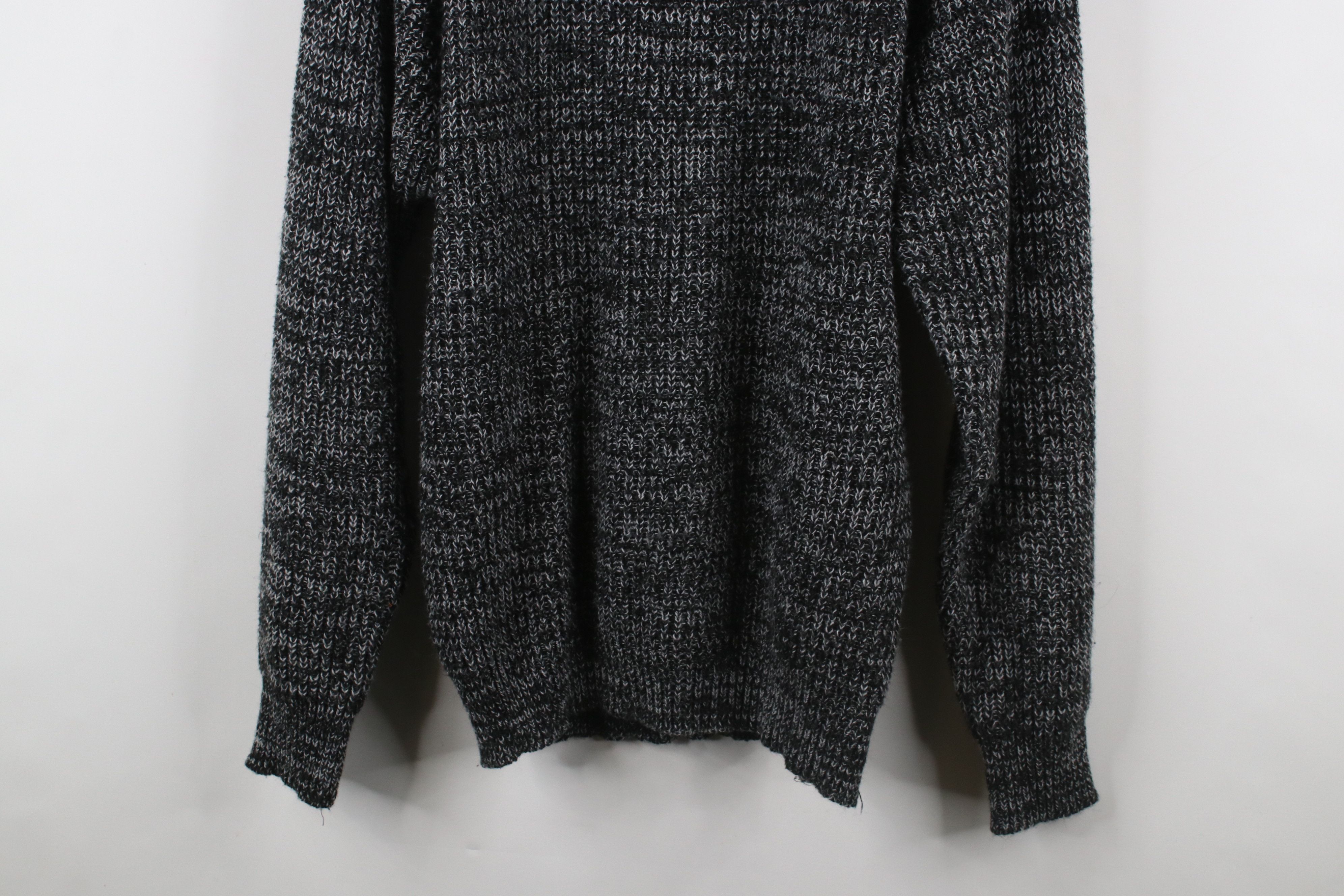 Vintage Vintage 90s Streetwear Ribbed Knit Crewneck Sweater Black Size US XL / EU 56 / 4 - 3 Thumbnail