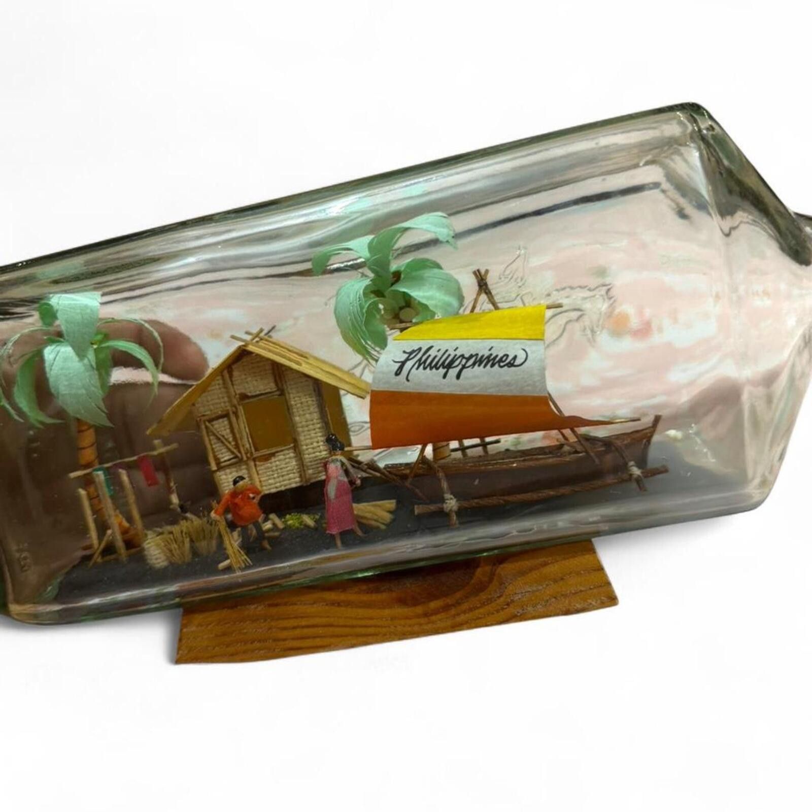 Other Vintage Philippines SHIP & FISHING HUT IN A BOTTLE of W & A Size ONE SIZE - 8 Thumbnail