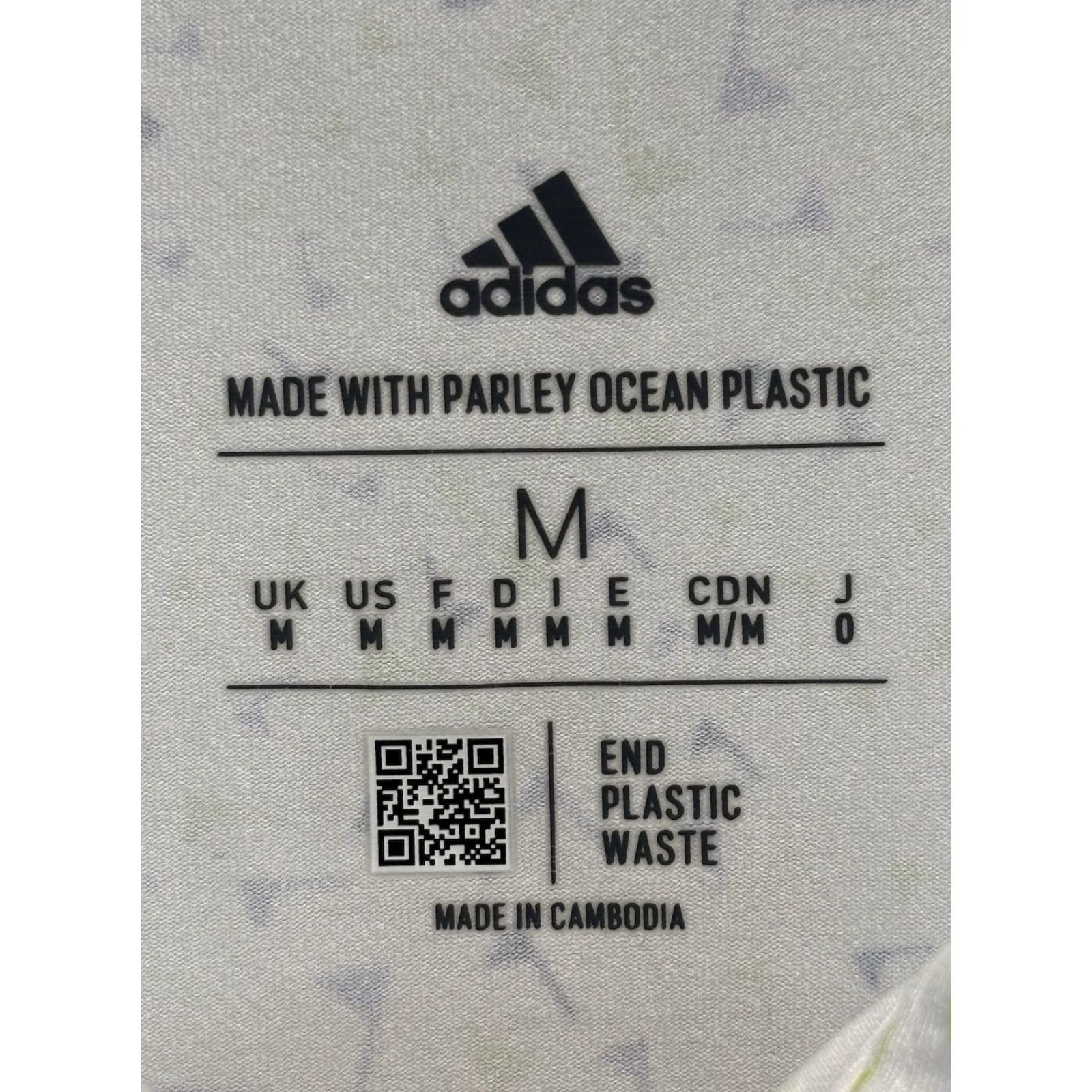 Adidas Adidas Golf Polo Mens M White Parley Primegreen AOP Flag Print Performance Shirt Polo Size US M / EU 48-50 / 2 - 6 Thumbnail