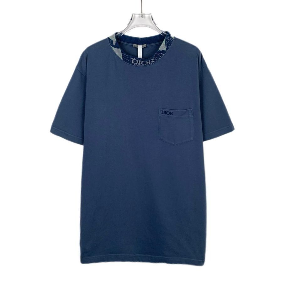 Dior Dior Mens Blue Short-Sleeve T-Shirt With Embroidered Pocket Size US L / EU 52-54 / 3 - 1 Thumbnail