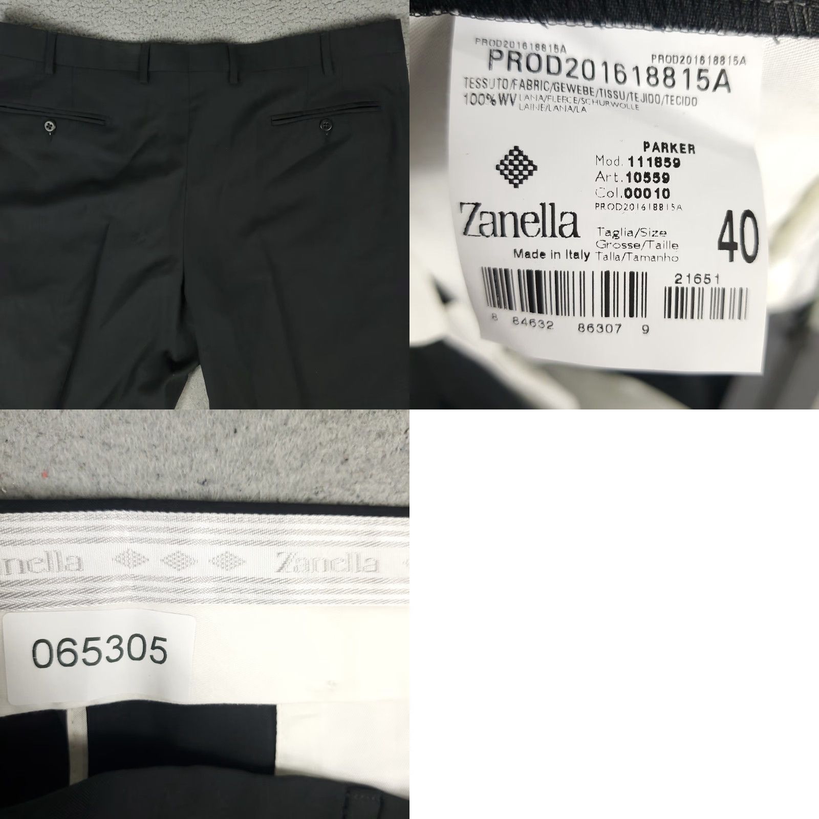 Zanella Zanella Mens Pants 40x38 Black Dress Pants Trousers Wool Unhemmed Flat Front Size US 40 / EU 56 - 8 Thumbnail