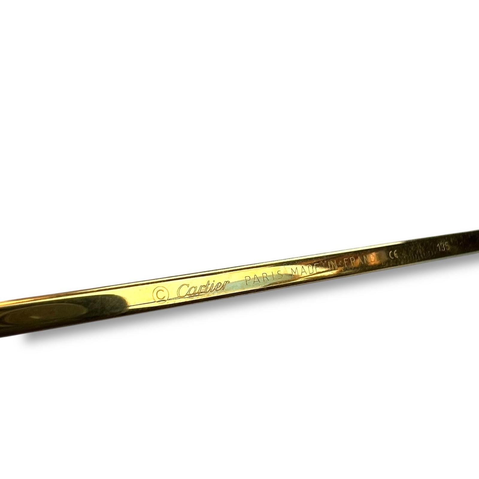 Cartier Cartier Gold Madison C Decor Rimless Sunglasses Size ONE SIZE - 6 Thumbnail