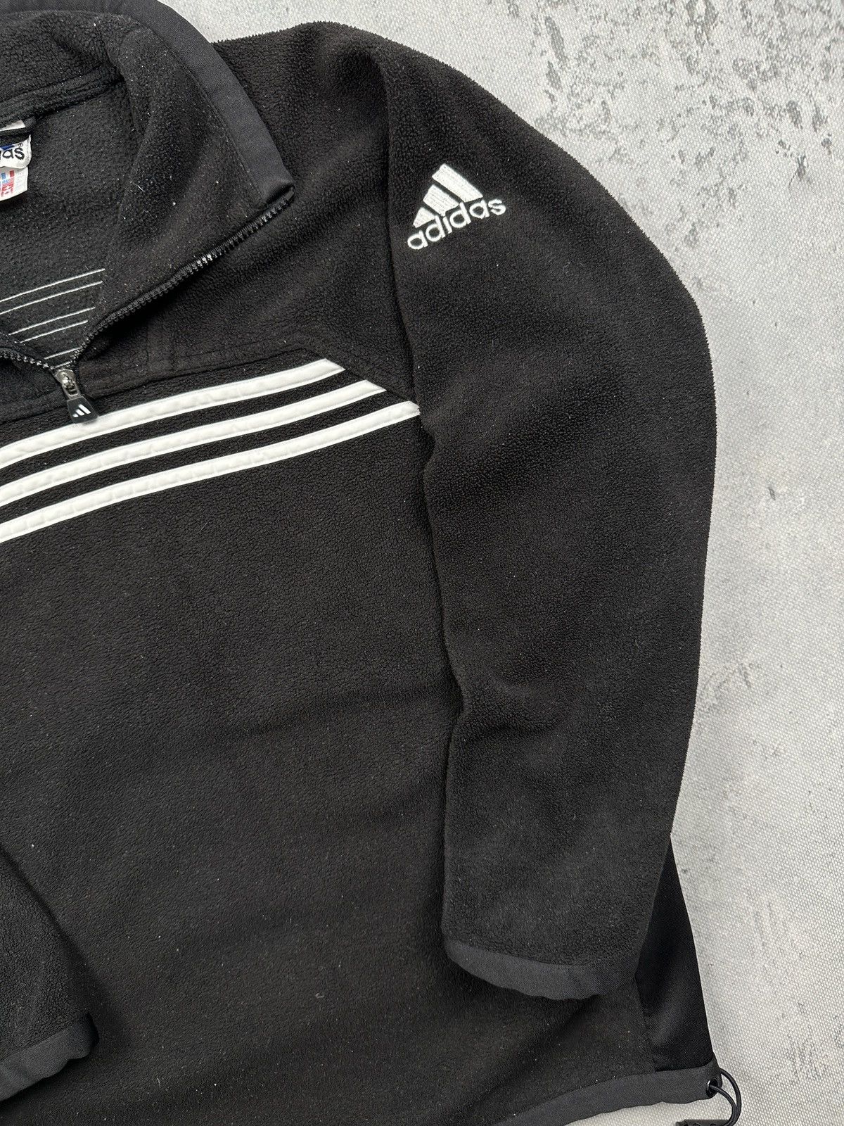 Adidas Adidas Vintage 90s Outdoor Black Fleece Quarter Zip Pullover Size US S / EU 44-46 / 1 - 4 Thumbnail