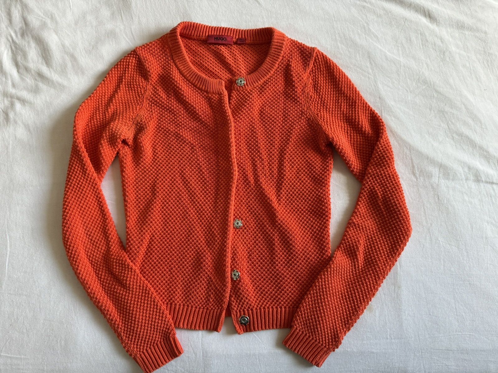 Hugo Boss Hugo Hugo Boss XS orange knit button cardigan sweater Size XS / US 0-2 / IT 36-38 - 1 Thumbnail